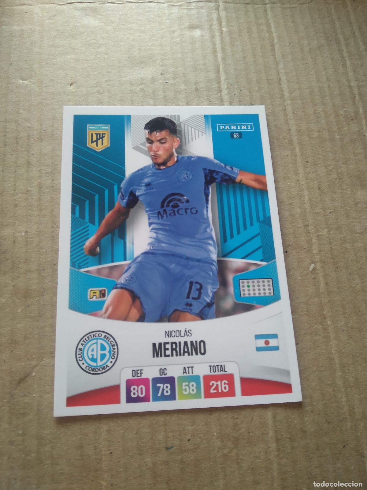 Cromos de F&uacute;tbol: 63 NICOLAS MERIANO BELGRANO CROMO FUTBOL ARGENTINO PANINI LIGA ARGENTINA 2024 ADRENALYN
