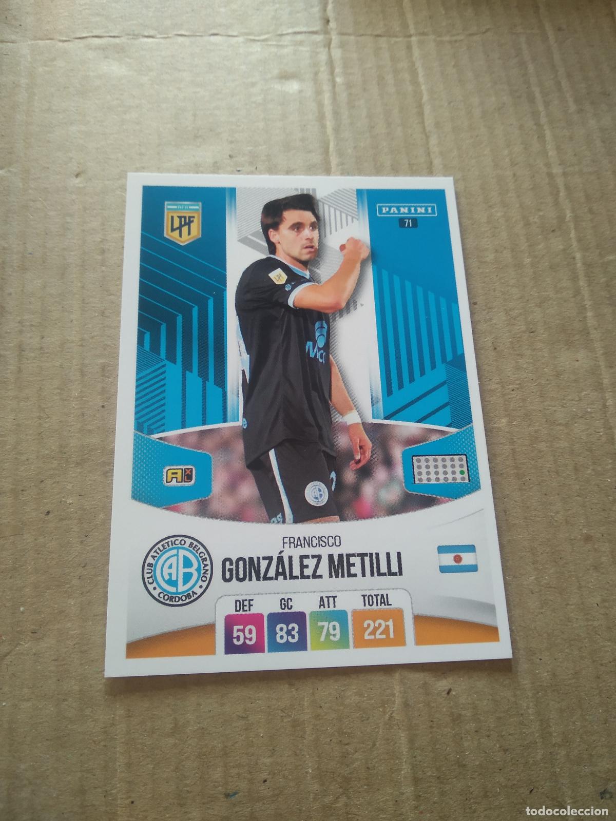 Football Stickers: 71 FRANCISCO GONZALEZ METILLI BELGRANO CROMO FUTBOL ARGENTINO PANINI LIGA ARGENTINA 2024 ADRENALYN