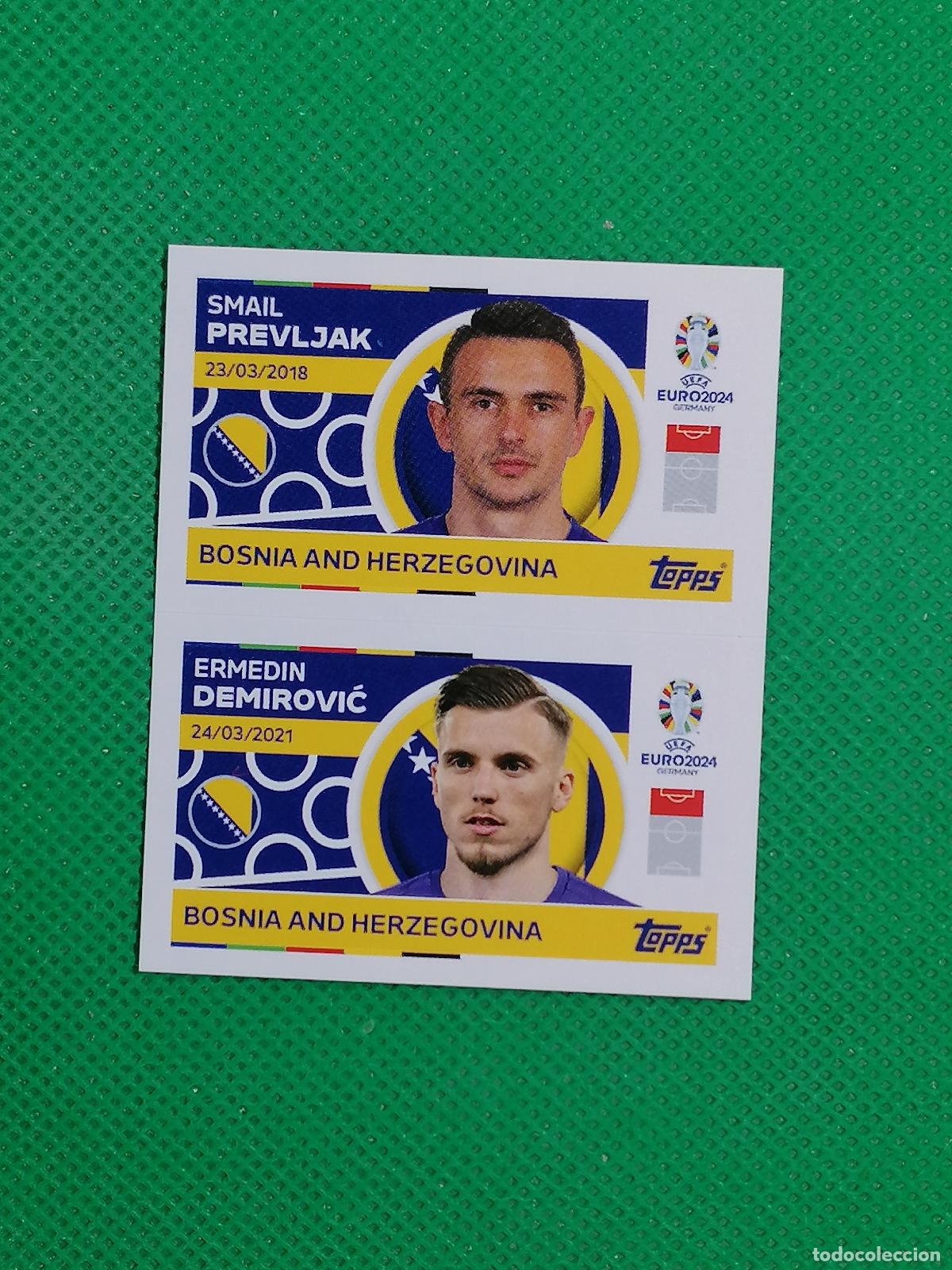 Football Stickers: BIH 14 15 BIH14 BIH15 PREVLJAK DEMIROVIC BOSNIA HERZEGOVINA ⚽ TOPPS EURO 2024 24 GERMANY STICKERS ⚽