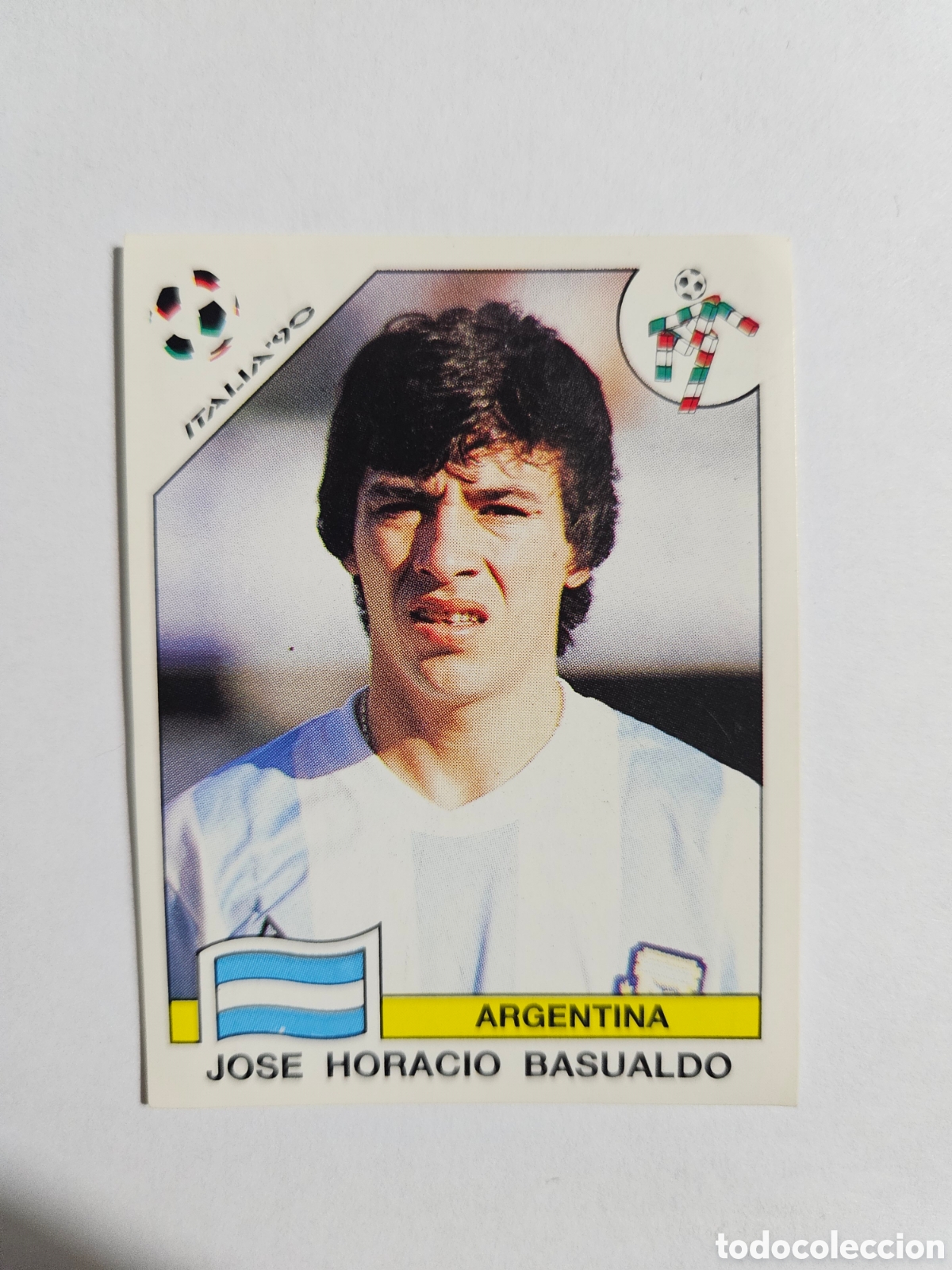 Cromos de F&uacute;tbol: N&deg;126 Jos&eacute; Horacio Basualdo (Argentina) Mundial Italia 90 PANINI. Nunca pegado, NUEVO