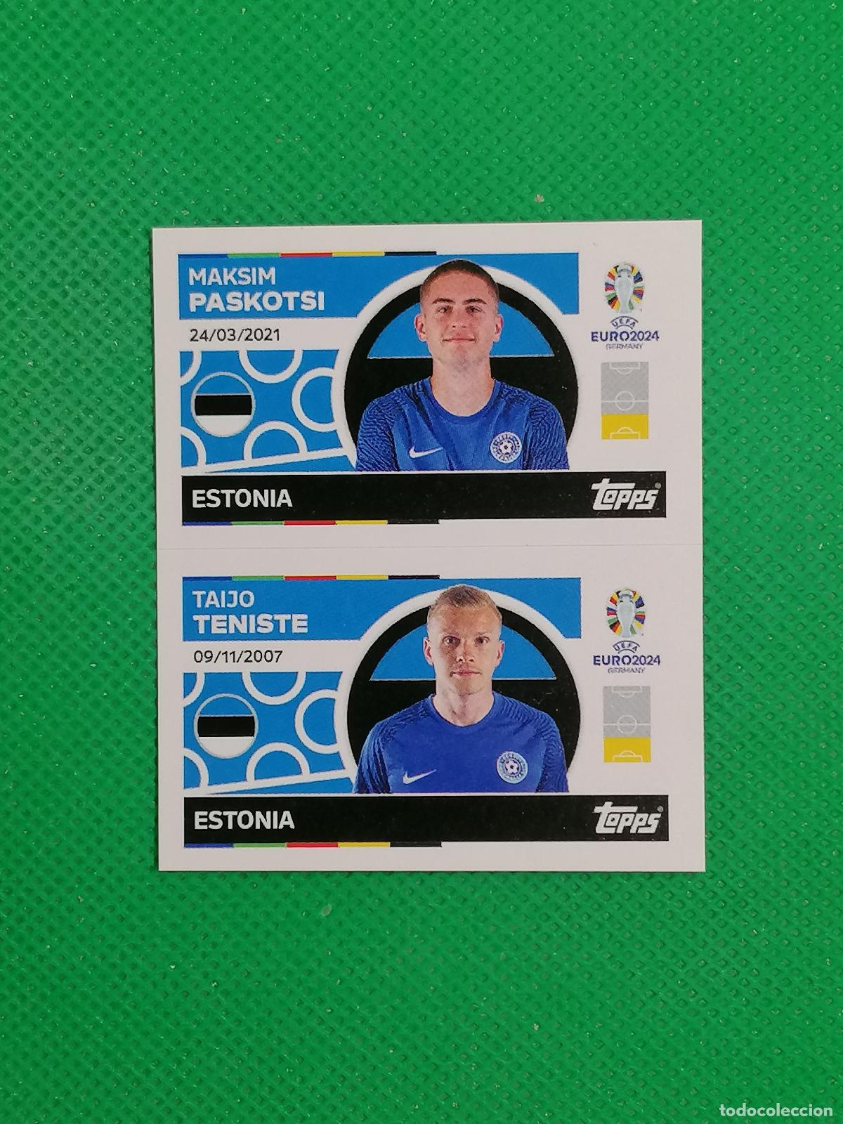 Cromos de F&uacute;tbol: EST 8 9 EST8 EST9 PASKOTSI TENISTE ESTONIA ⚽ TOPPS EURO 2024 24 GERMANY STICKERS ⚽