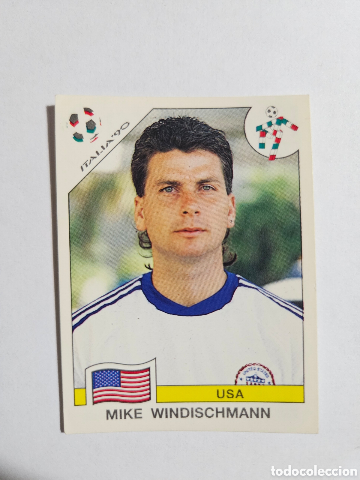 Cromos de F&uacute;tbol: MIKE WINDISCHMANN SELECCION USA 101 MUNDIAL ITALIA 1990 90 PANINI NUNCA PEGADO SIN PEGAR
