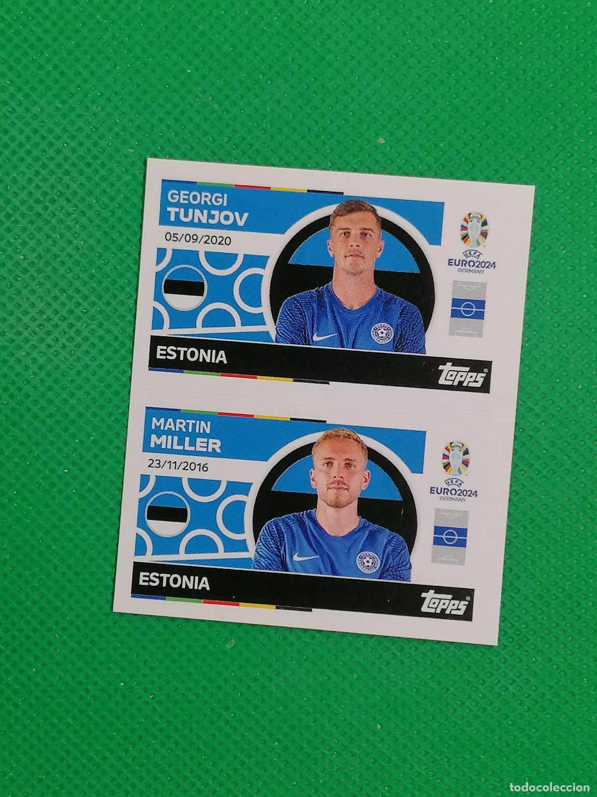 Cromos de F&uacute;tbol: EST 12 13 EST12 EST13 TUNJOV MILLER ESTONIA ⚽ TOPPS EURO 2024 24 GERMANY STICKERS ⚽
