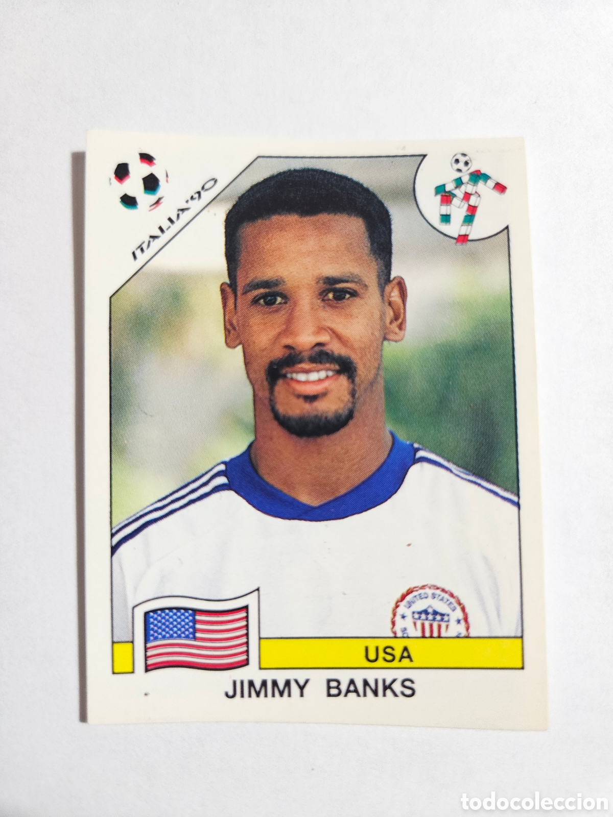 Cromos de F&uacute;tbol: N&deg;100 Jimmy Banks (USA) Mundial Italia 90 PANINI. Nunca pegado