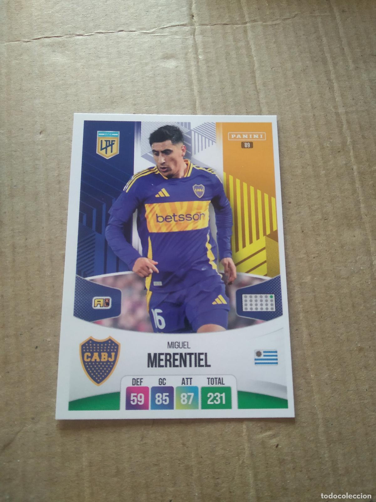 Cromos de F&uacute;tbol: 89 MIGUEL MERENTIEL BOCA JUNIORS CROMO FUTBOL ARGENTINO PANINI LIGA ARGENTINA 2024 ADRENALYN