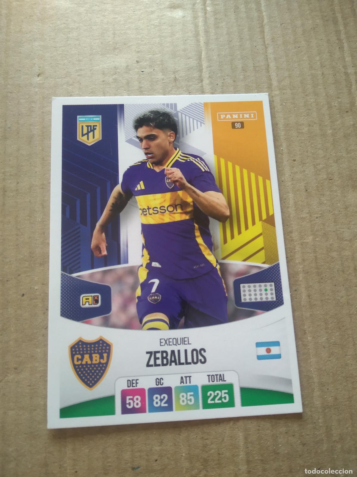 Cromos de F&uacute;tbol: 90 EXEQUIEL ZEBALLOS BOCA JUNIORS CROMO FUTBOL ARGENTINO PANINI LIGA ARGENTINA 2024 ADRENALYN