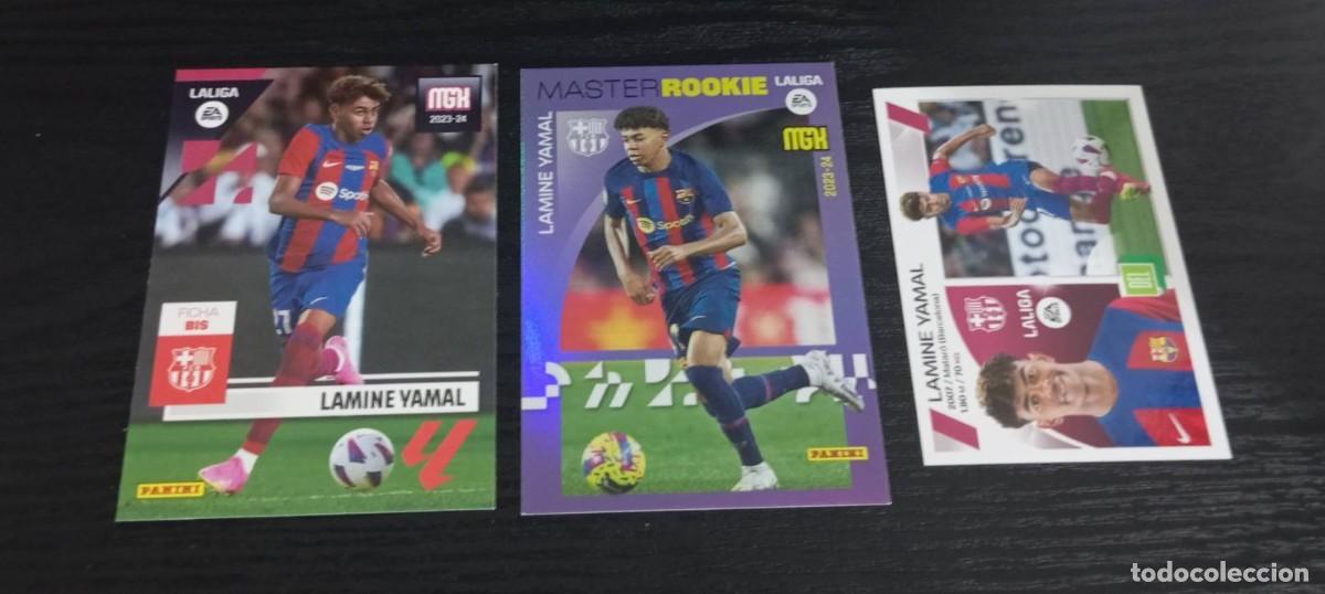 Cartes &agrave; collectionner de Football: -LOTE LAMINE YAMAL ROOKIE 23-24 : 108 BIS MEGACRACK + 423 MASTER ROOKIE + ESTE COLOCA