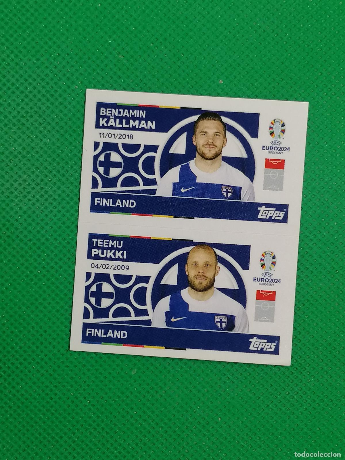 Cromos de F&uacute;tbol: FIN 14 15 FIN14 FIN15 KALLMAN PUKKI FINLANDIA ⚽ TOPPS EURO 2024 24 GERMANY STICKERS ⚽