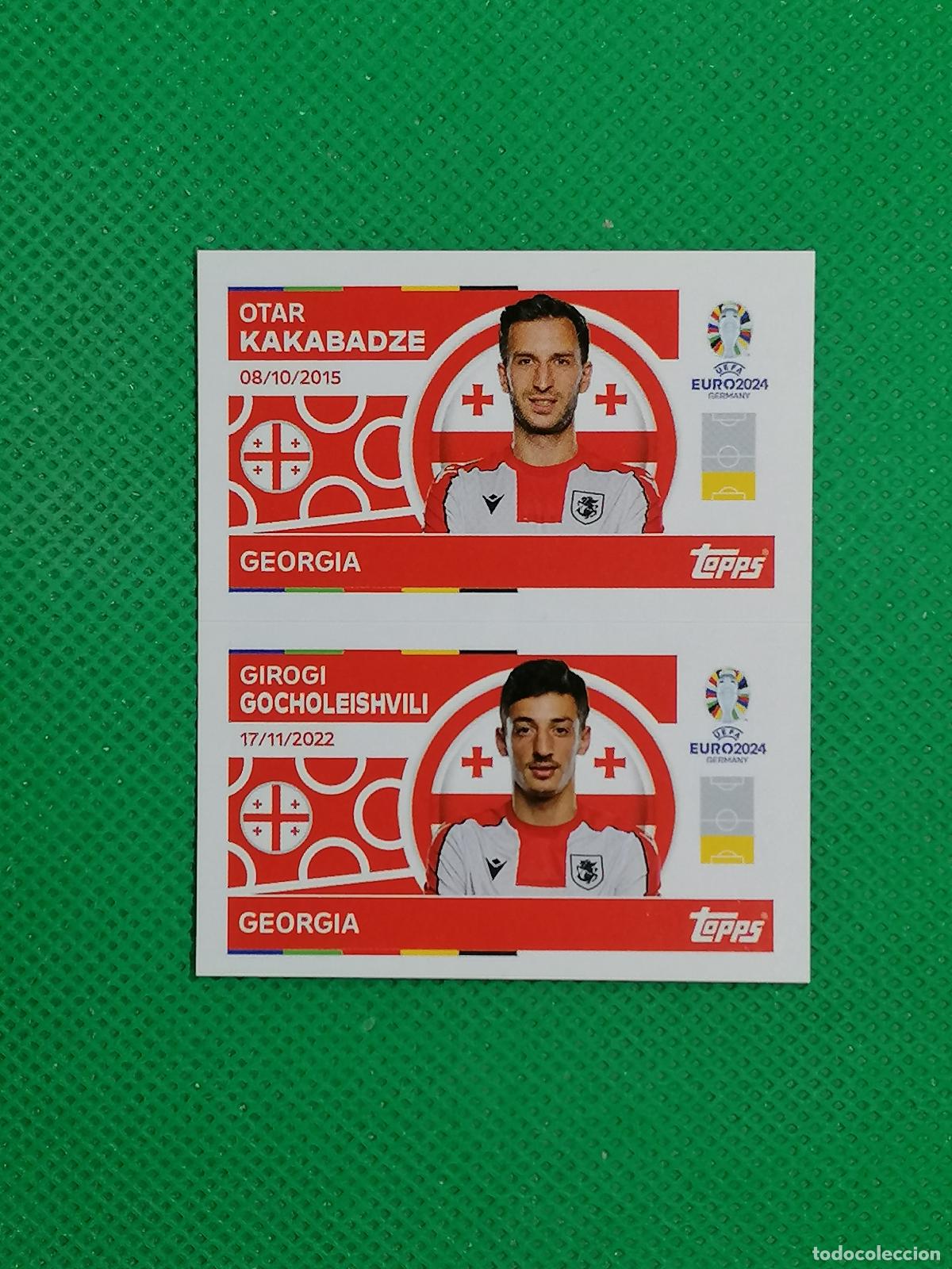 Cromos de F&uacute;tbol: GEO 4 5 GEO4 GEO5 KAKABADZE GOCHOLEISHVILI GEORGIA ⚽ TOPPS EURO 2024 24 GERMANY STICKERS ⚽