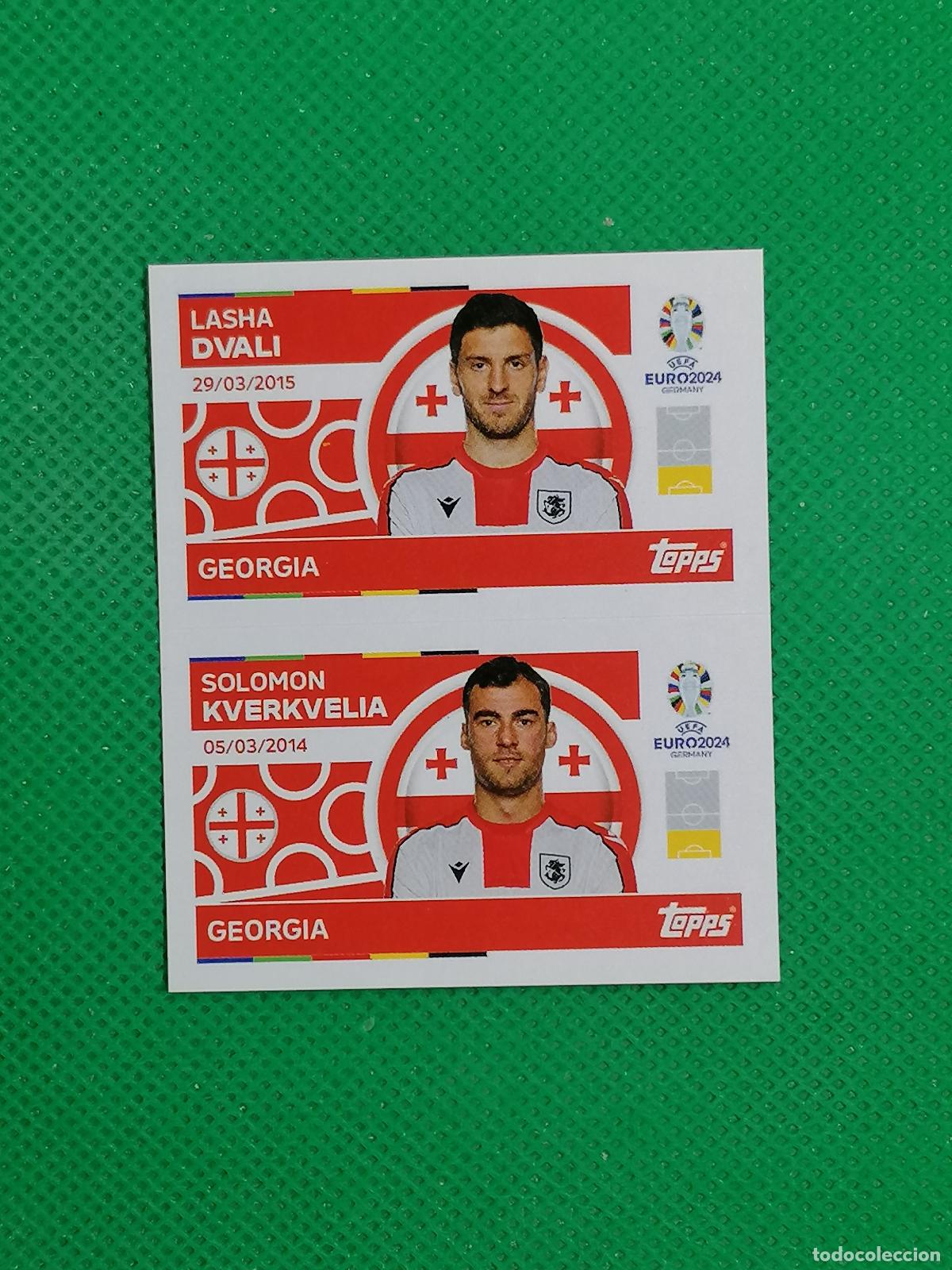Cromos de F&uacute;tbol: GEO 6 7 GEO6 GEO7 DVALI KVERKVELIA GEORGIA ⚽ TOPPS EURO 2024 24 GERMANY STICKERS ⚽