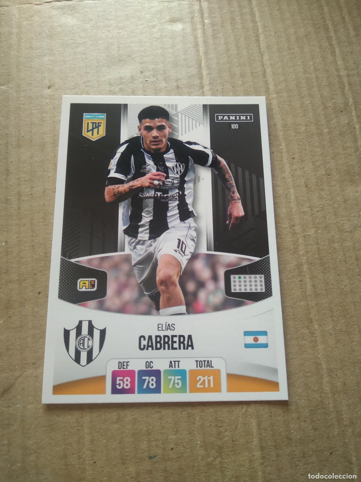 Cromos de F&uacute;tbol: 100 ELIAS CABRERA CENTRAL CORDOBA CROMO FUTBOL ARGENTINO PANINI LIGA ARGENTINA 2024 ADRENALYN