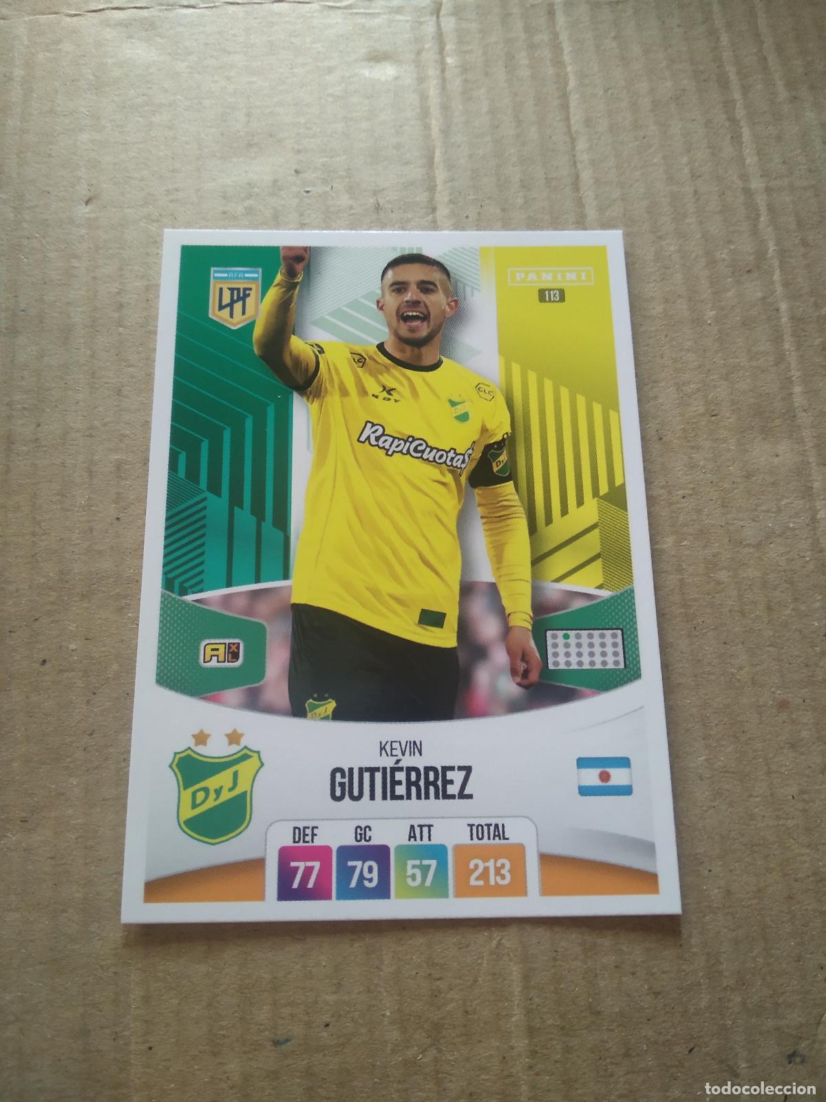 Cromos de F&uacute;tbol: 113 KEVIN GUTIERREZ DEFENSA Y JUSTICIA CROMO FUTBOL ARGENTINO PANINI LIGA ARGENTINA 2024 ADRENALYN