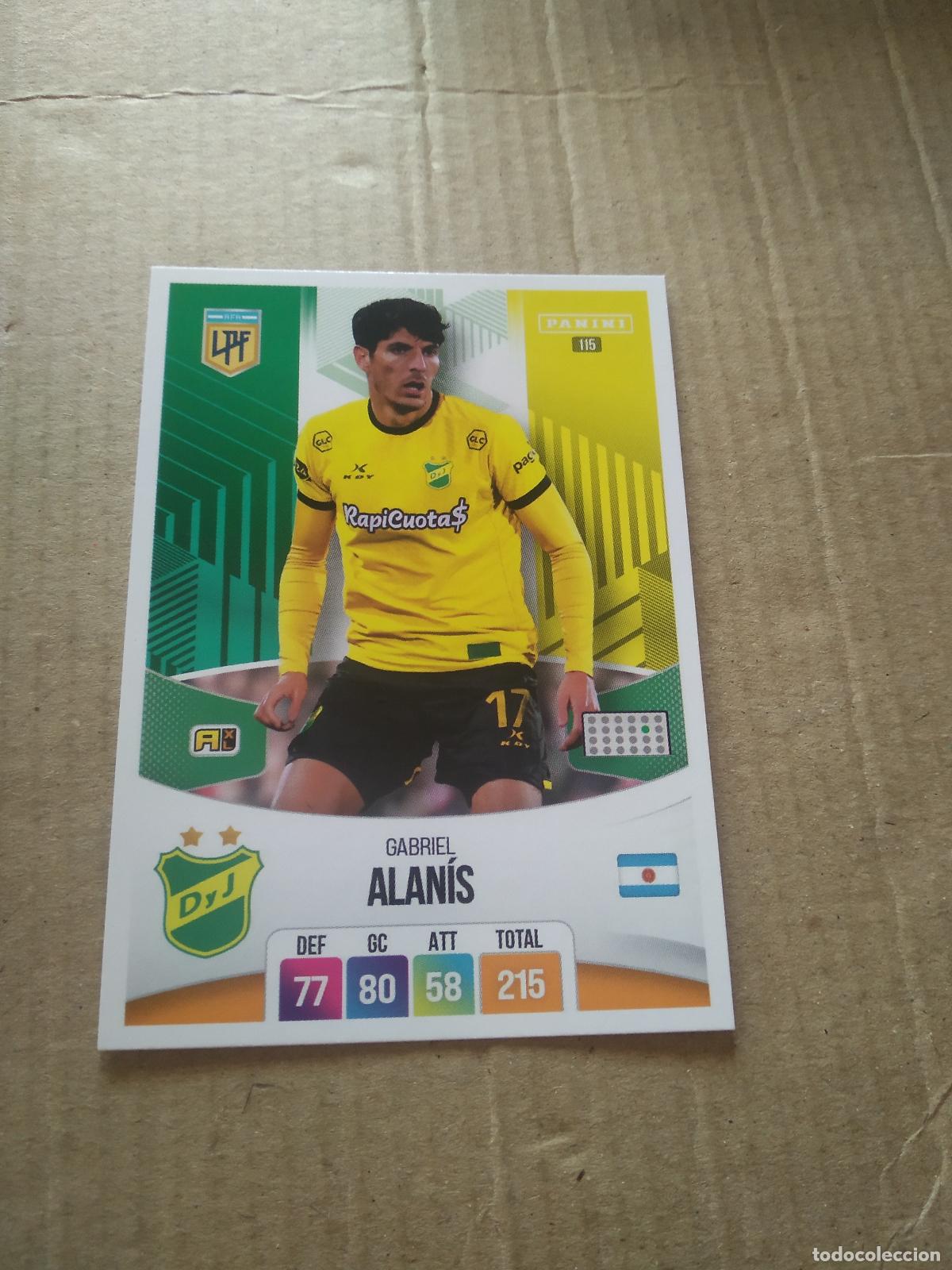 Cromos de F&uacute;tbol: 115 GABRIEL ALANIS DEFENSA Y JUSTICIA CROMO FUTBOL ARGENTINO PANINI LIGA ARGENTINA 2024 ADRENALYN