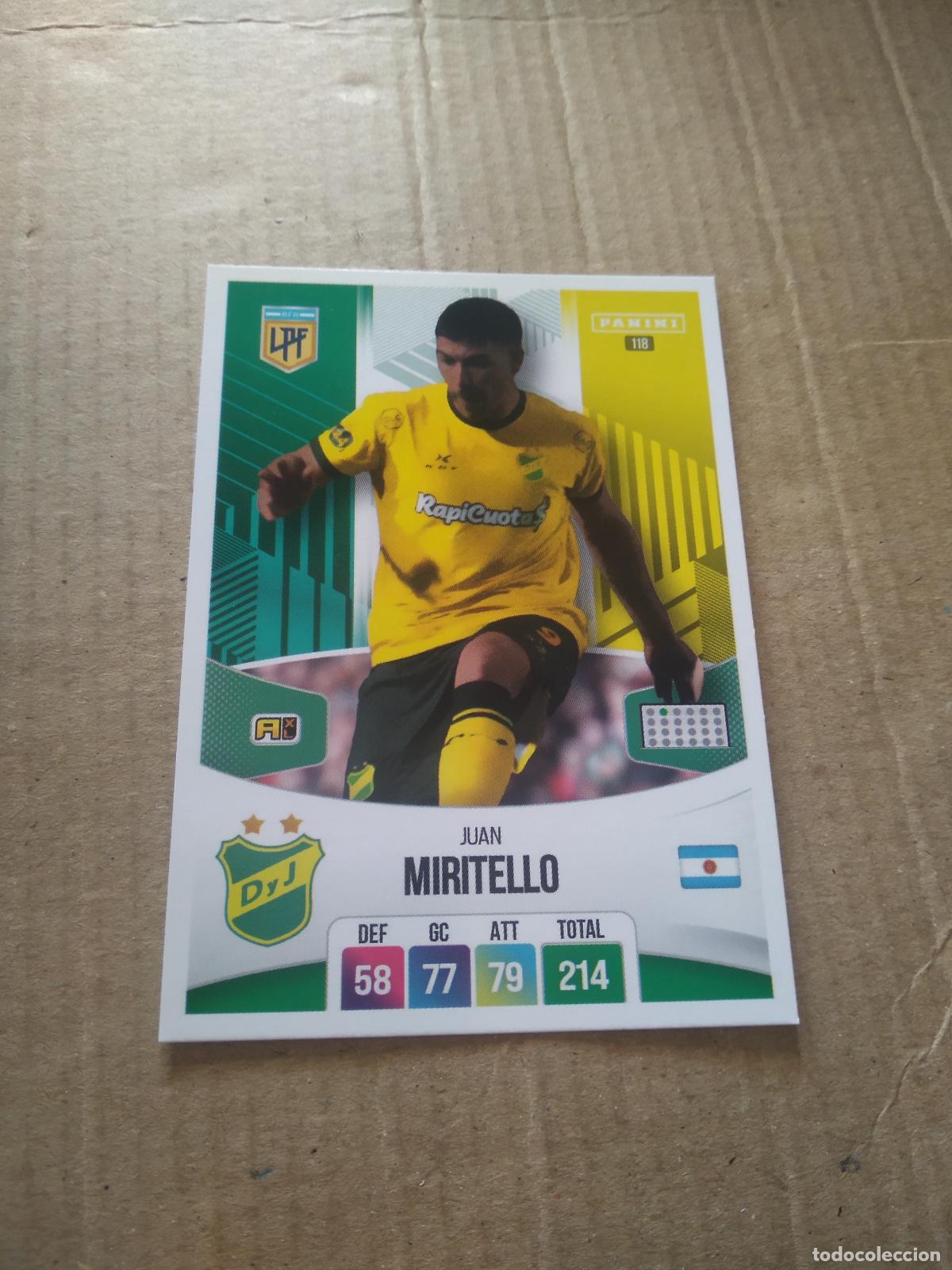 Cromos de F&uacute;tbol: 118 JUAN MIRITELLO DEFENSA Y JUSTICIA CROMO FUTBOL ARGENTINO PANINI LIGA ARGENTINA 2024 ADRENALYN