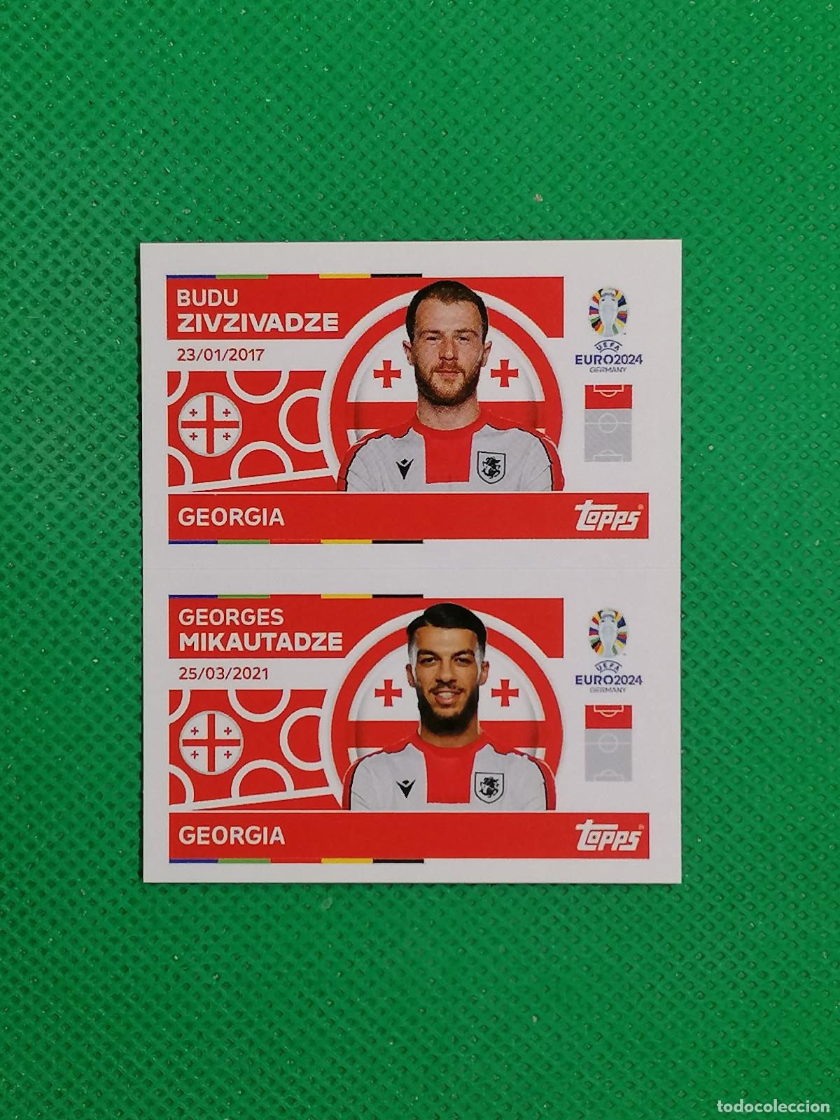 Cromos de F&uacute;tbol: GEO 14 15 GEO14 GEO15 ZIVZIVADZE MIKAUTADZE GEORGIA ⚽ TOPPS EURO 2024 24 GERMANY STICKERS ⚽