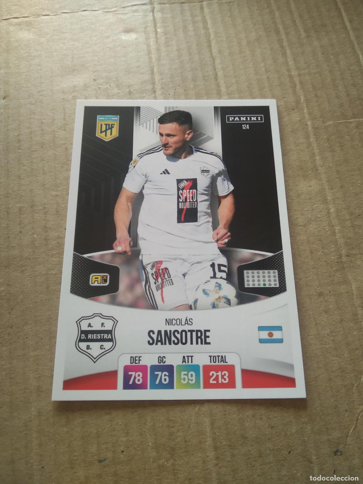 Cromos de F&uacute;tbol: 124 NICOLAS SANSOTRE DEPORTIVO RIESTRA CROMO FUTBOL ARGENTINO PANINI LIGA ARGENTINA 2024 ADRENALYN