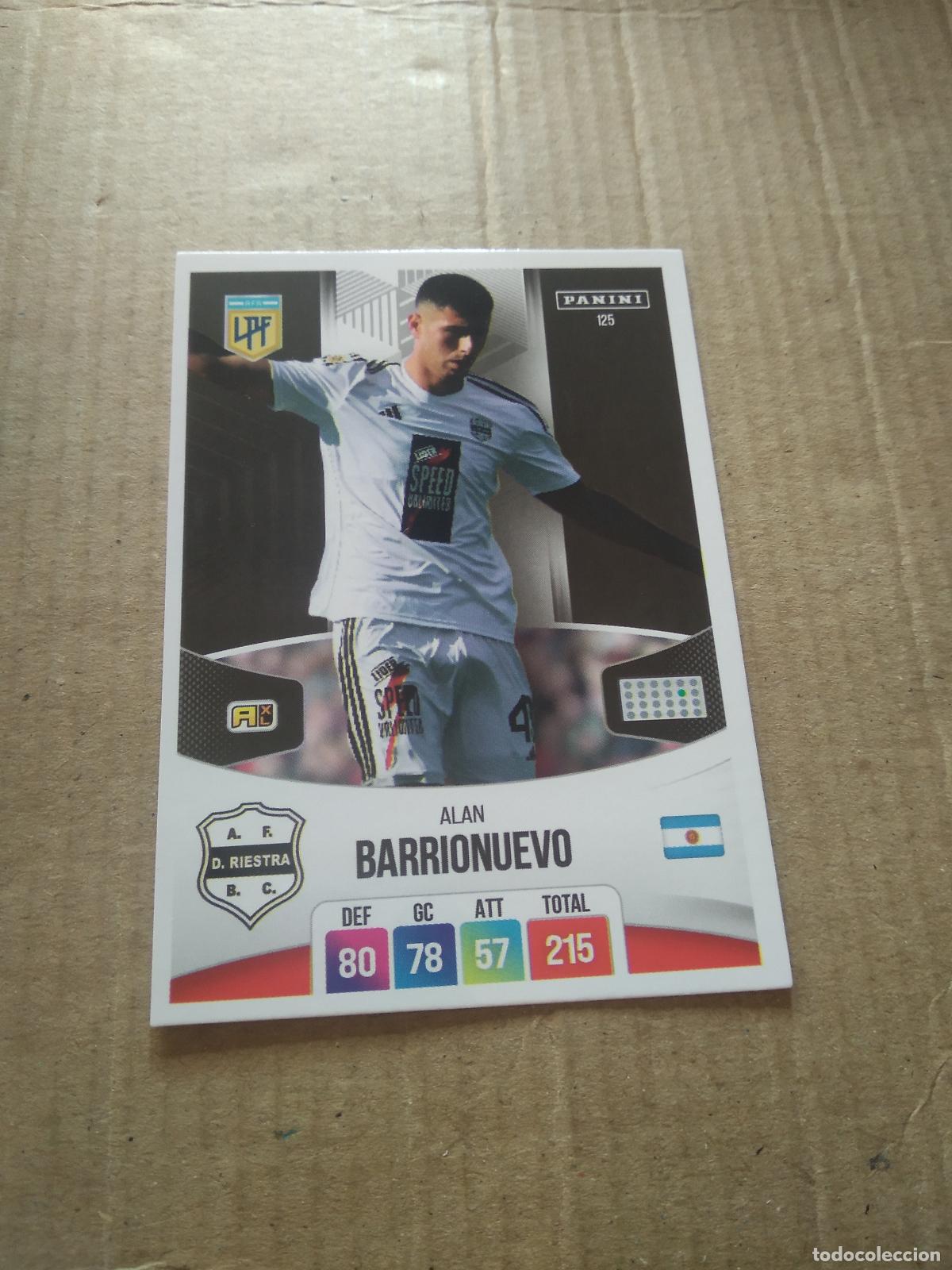 Cromos de F&uacute;tbol: 125 ALAN BARRIONUEVO DEPORTIVO RIESTRA CROMO FUTBOL ARGENTINO PANINI LIGA ARGENTINA 2024 ADRENALYN