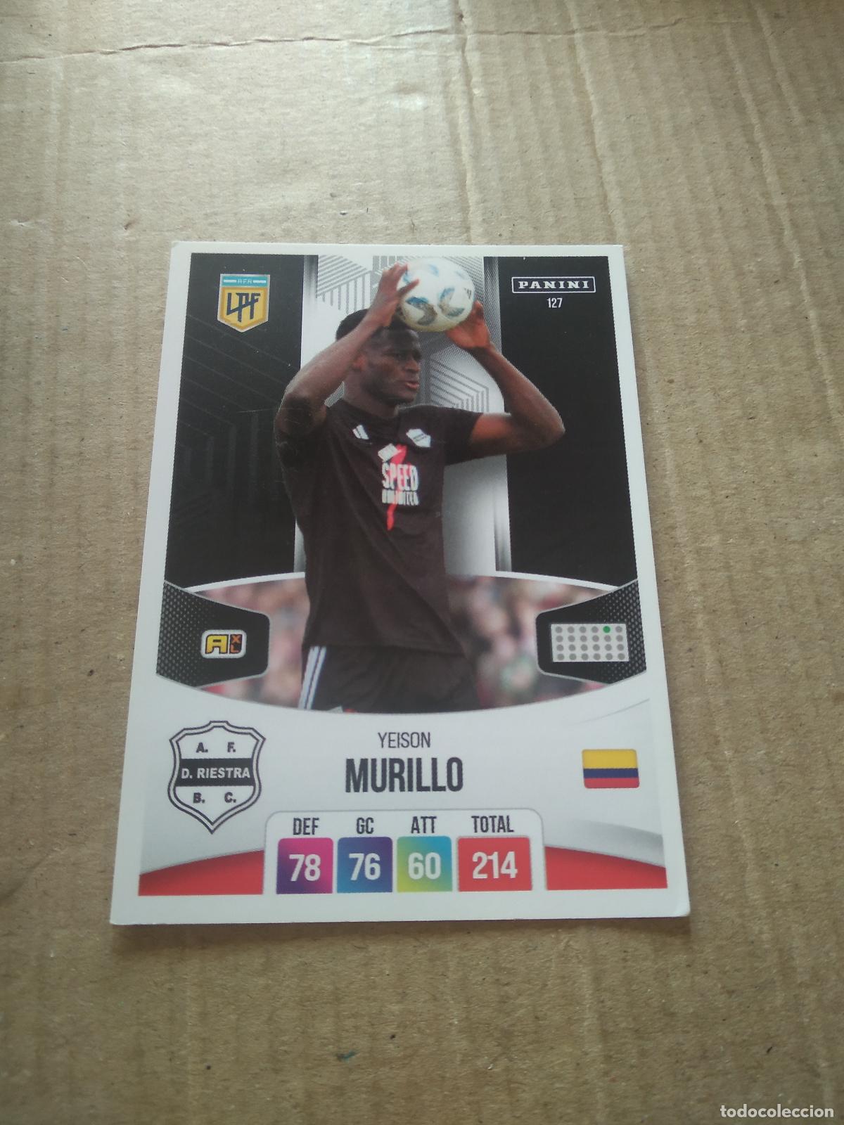 Cromos de F&uacute;tbol: 127 YEISON MURILLO DEPORTIVO RIESTRA CROMO FUTBOL ARGENTINO PANINI LIGA ARGENTINA 2024 ADRENALYN
