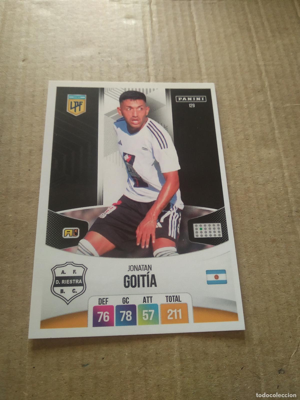 Cromos de F&uacute;tbol: 129 JONATAN GOITIA DEPORTIVO RIESTRA CROMO FUTBOL ARGENTINO PANINI LIGA ARGENTINA 2024 ADRENALYN