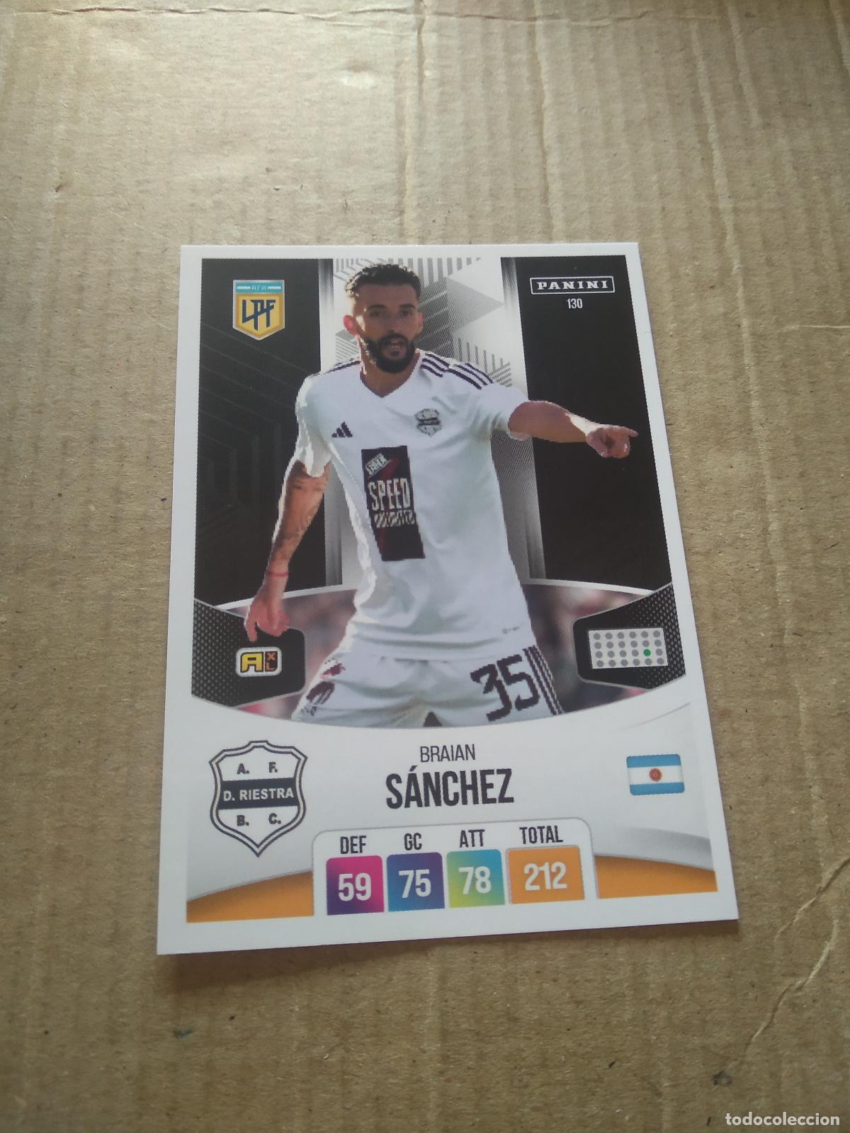 Cromos de F&uacute;tbol: 130 BRAIAN SANCHEZ DEPORTIVO RIESTRA CROMO FUTBOL ARGENTINO PANINI LIGA ARGENTINA 2024 ADRENALYN