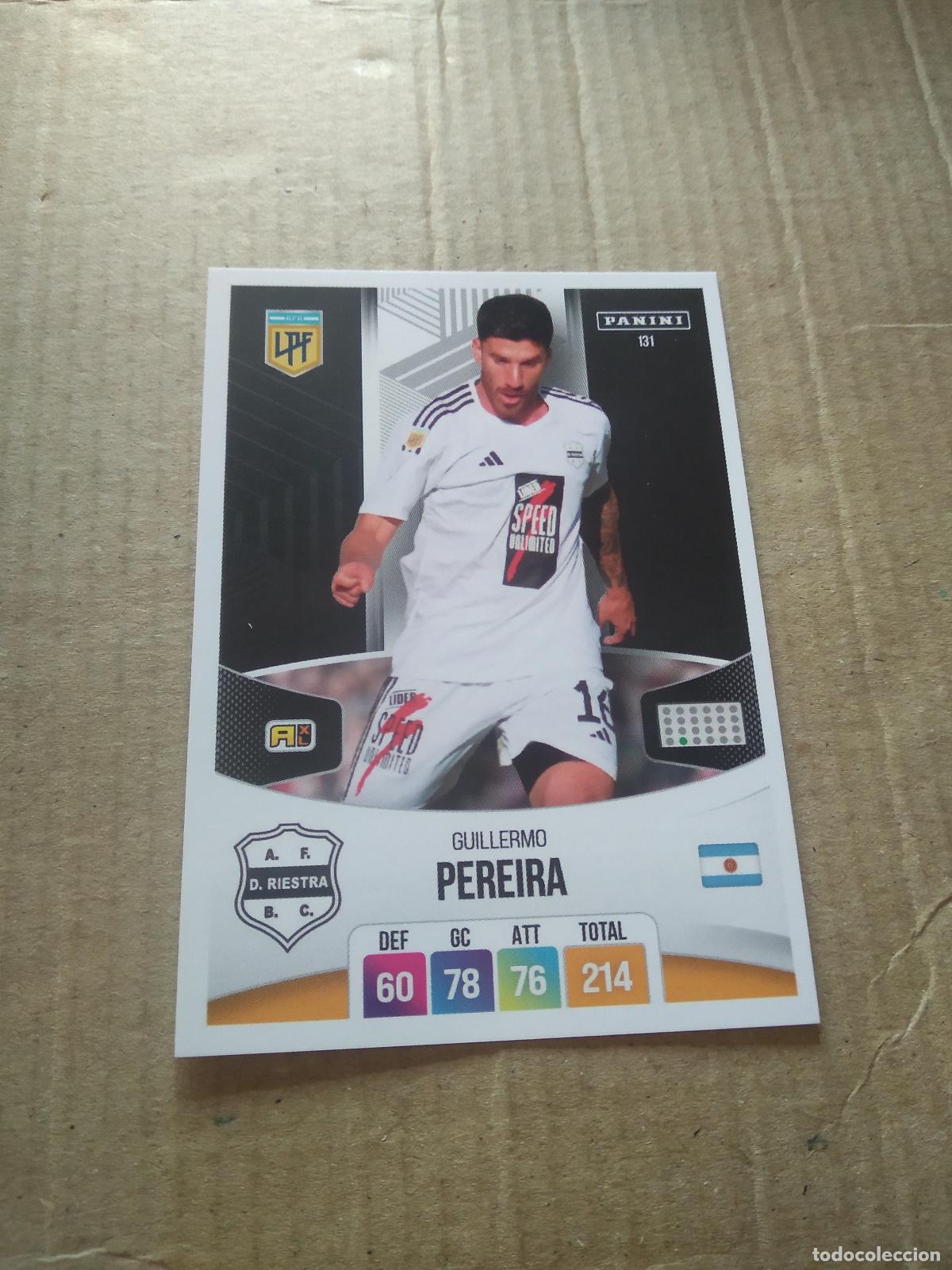Cromos de F&uacute;tbol: 131 GUILLERMO PEREIRA DEPORTIVO RIESTRA CROMO FUTBOL ARGENTINO PANINI LIGA ARGENTINA 2024 ADRENALYN