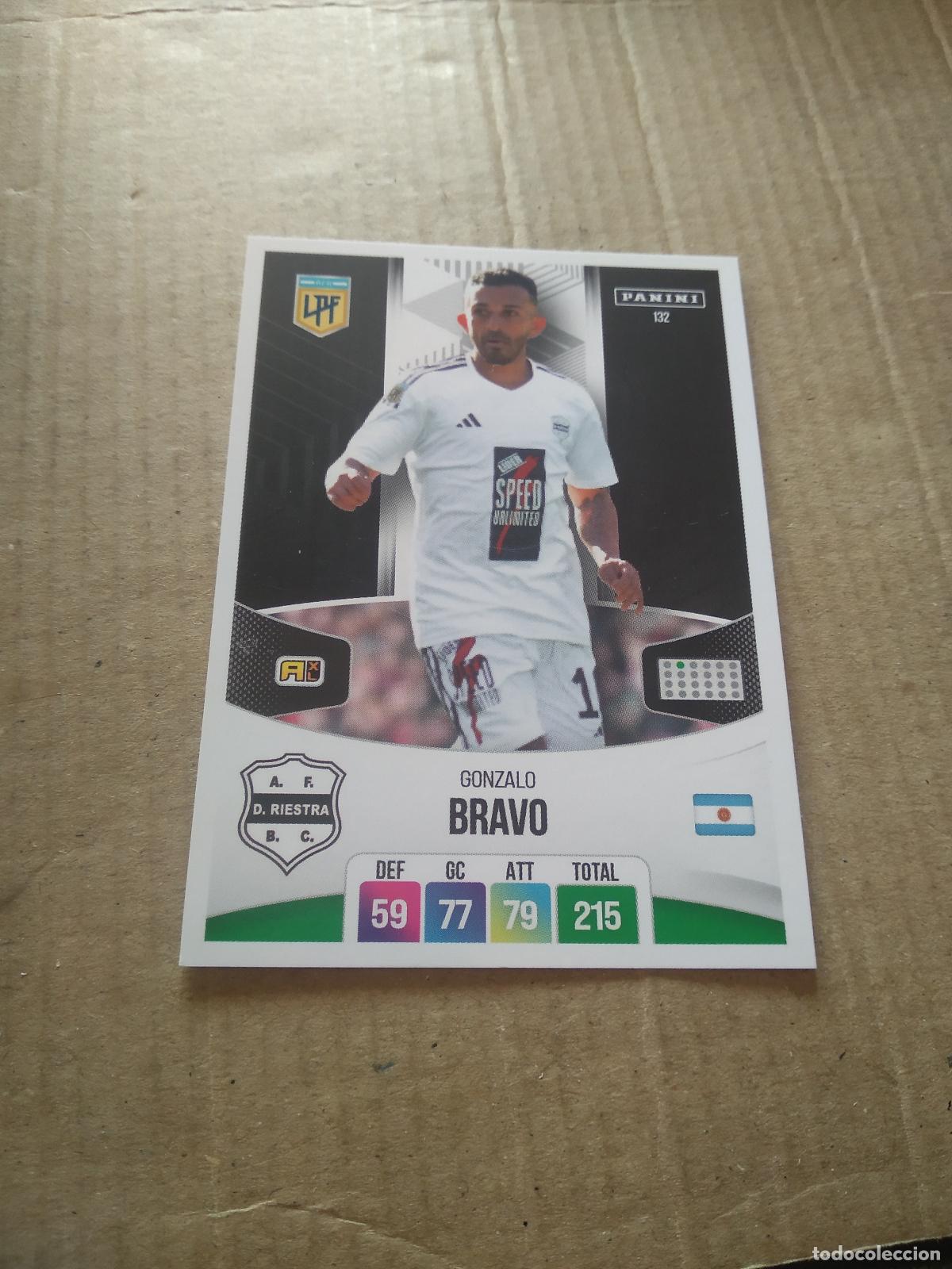 Cromos de F&uacute;tbol: 132 GONZALO BRAVO DEPORTIVO RIESTRA CROMO FUTBOL ARGENTINO PANINI LIGA ARGENTINA 2024 ADRENALYN