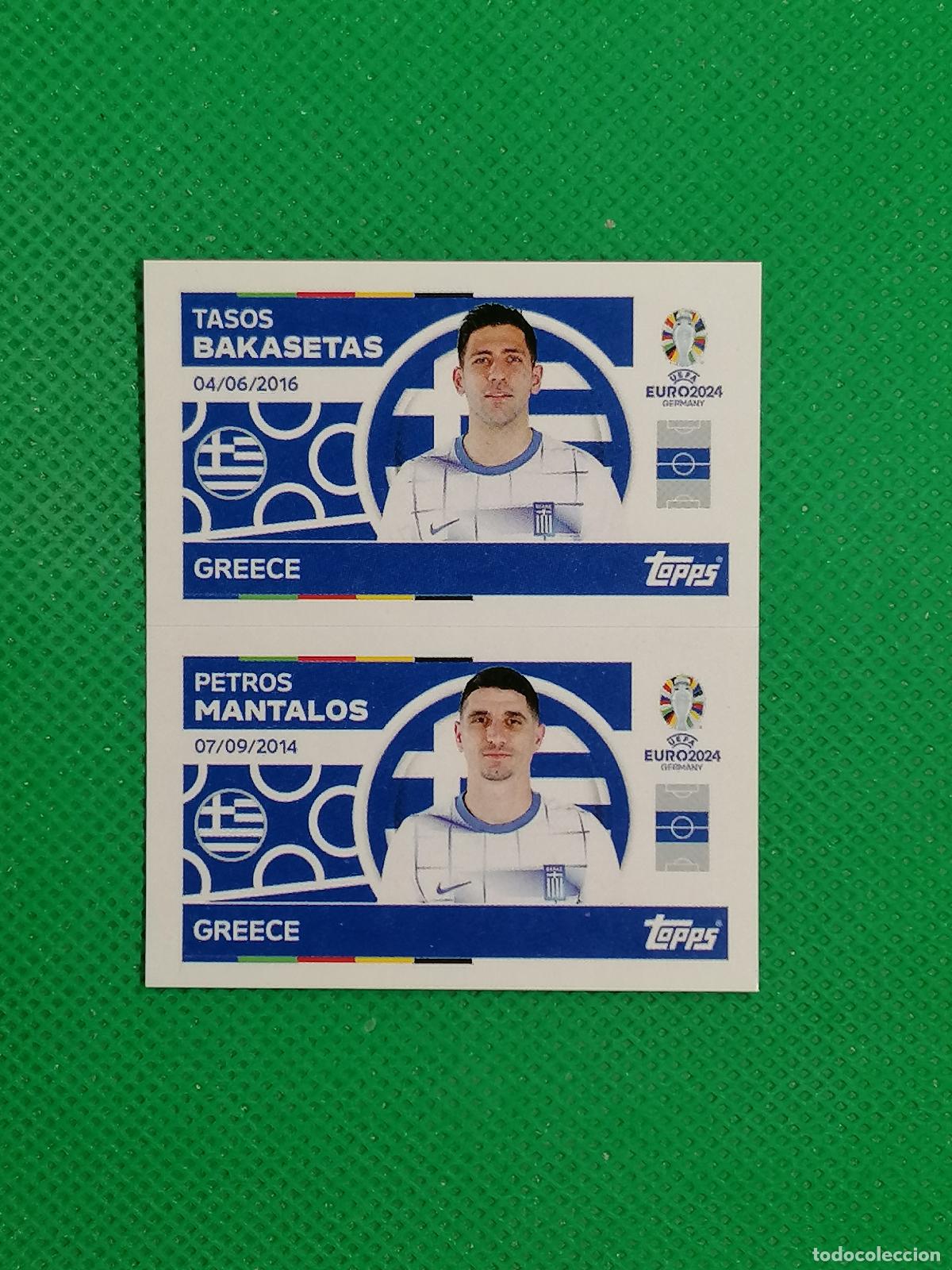 Cromos de F&uacute;tbol: GRE 12 13 GRE12 GRE13 BAKASETAS MANTALOS GRECIA ⚽ TOPPS EURO 2024 24 GERMANY STICKERS ⚽