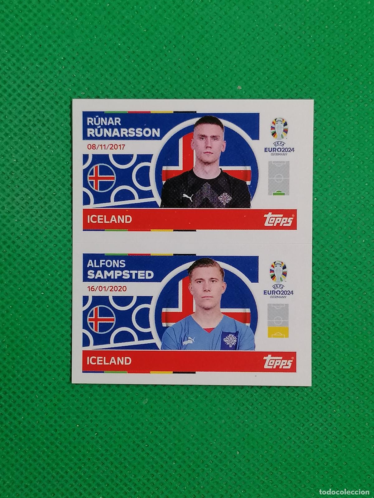 Cromos de F&uacute;tbol: ICE 2 3 ICE2 ICE3 RUNARSSON SAMPSTED ICELAND ⚽ TOPPS EURO 2024 24 GERMANY STICKERS ⚽