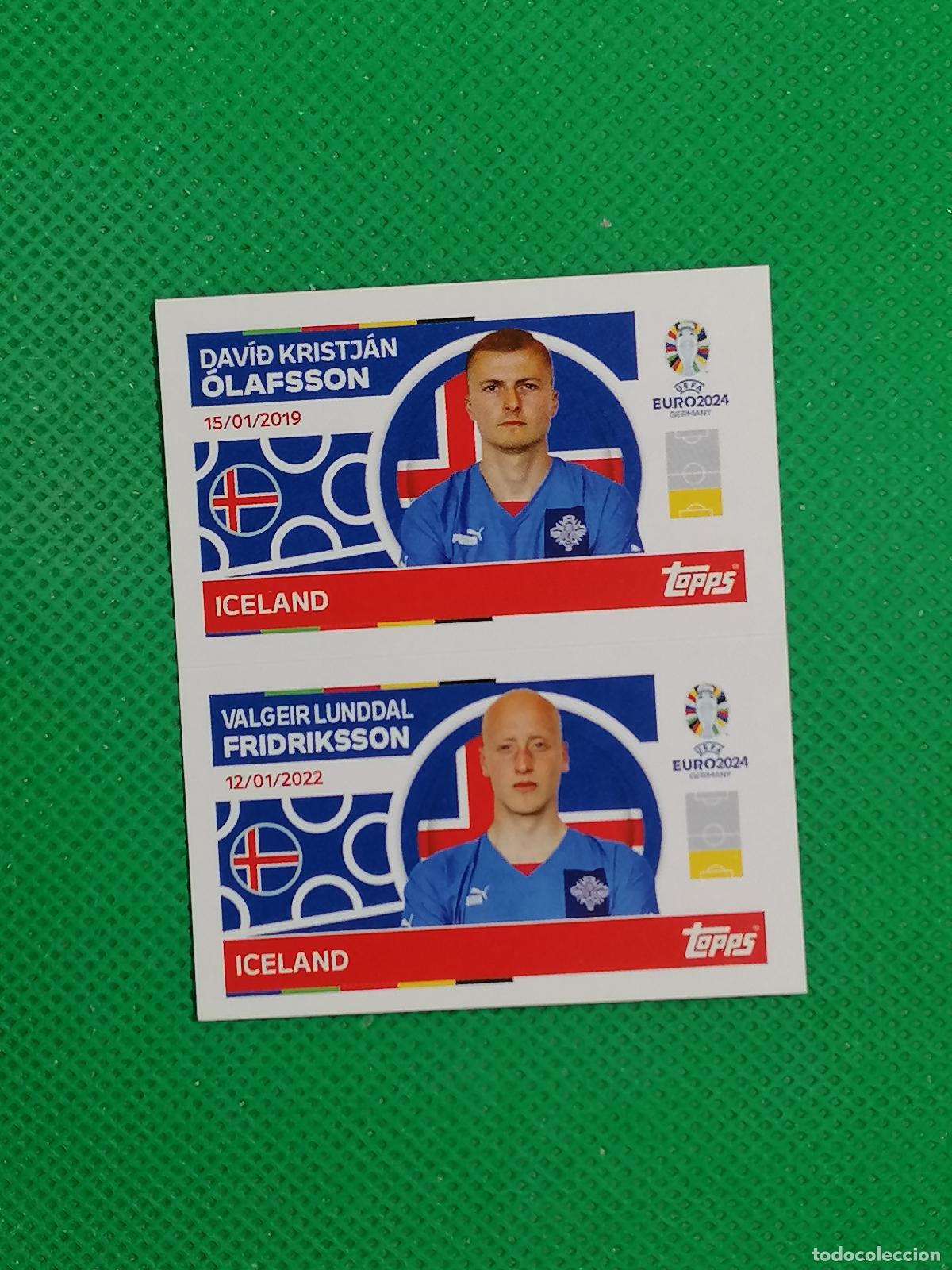 Cromos de F&uacute;tbol: ICE 4 5 ICE4 ICE5 OLAFSSON FRIDRIKSSON ICELAND ⚽ TOPPS EURO 2024 24 GERMANY STICKERS ⚽