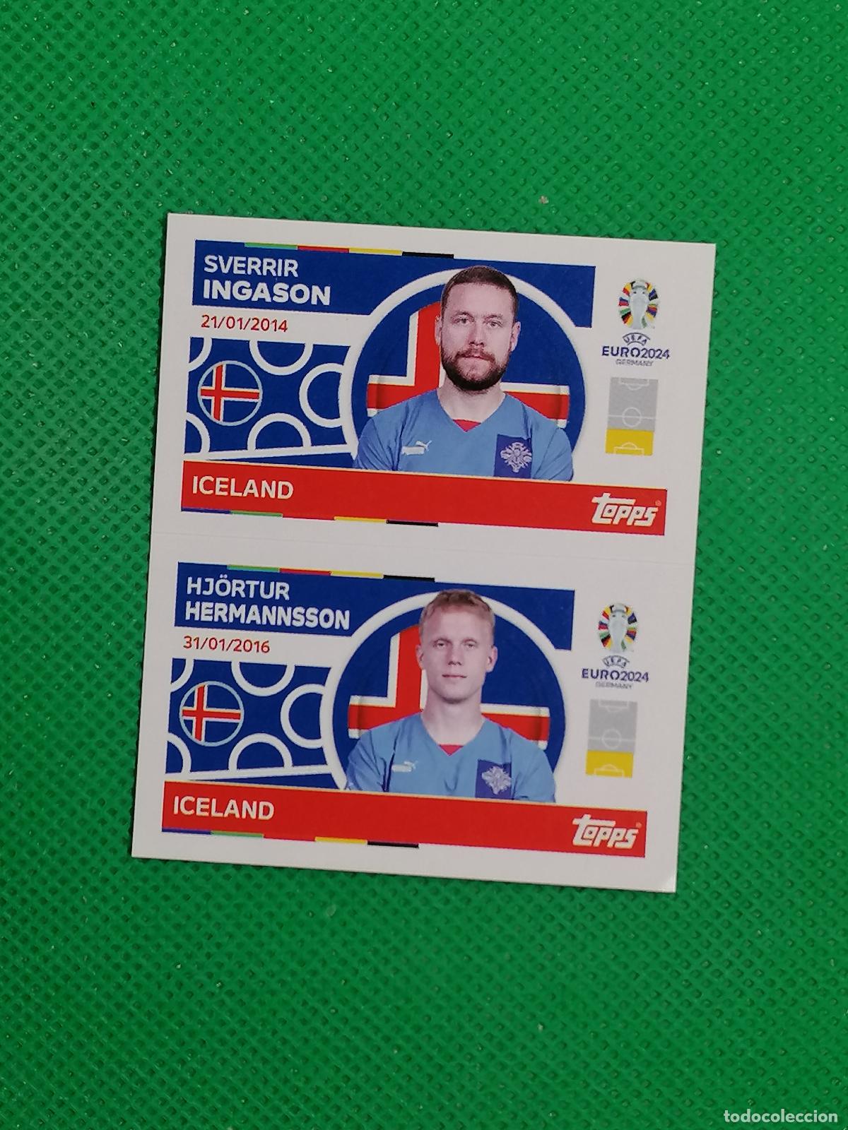 Cromos de F&uacute;tbol: ICE 6 7 ICE6 ICE7 INGASON HERMANNSSON ICELAND ⚽ TOPPS EURO 2024 24 GERMANY STICKERS ⚽