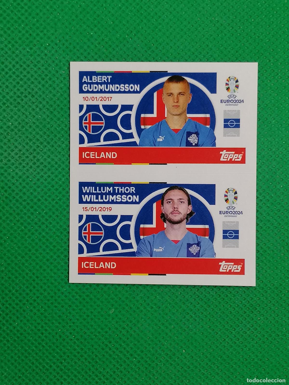 Cromos de F&uacute;tbol: ICE 12 13 ICE12 ICE13 GUDMUNDSSON WILLUMSSON ICELAND ⚽ TOPPS EURO 2024 24 GERMANY STICKERS ⚽
