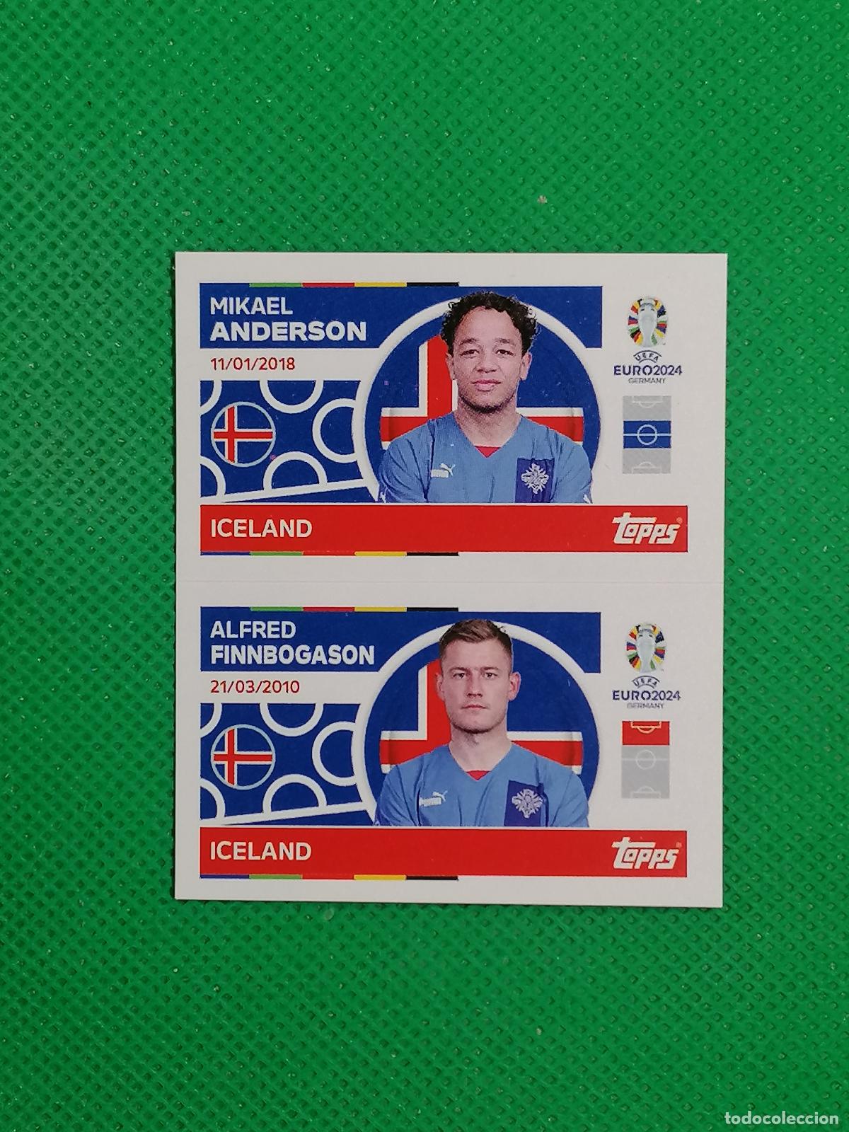 Cromos de F&uacute;tbol: ICE 14 15 ICE14 ICE15 ANDERSON FINNBOGASON ICELAND ⚽ TOPPS EURO 2024 24 GERMANY STICKERS ⚽