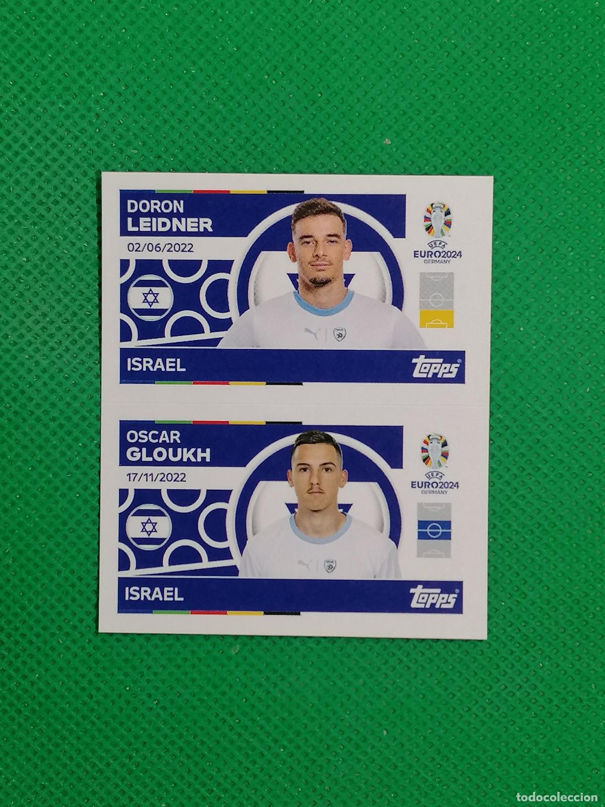 Cromos de F&uacute;tbol: ISR 8 9 ISR8 ISR9 LEIDNER GLOUKH ISRAEL ⚽ TOPPS EURO 2024 24 GERMANY STICKERS ⚽