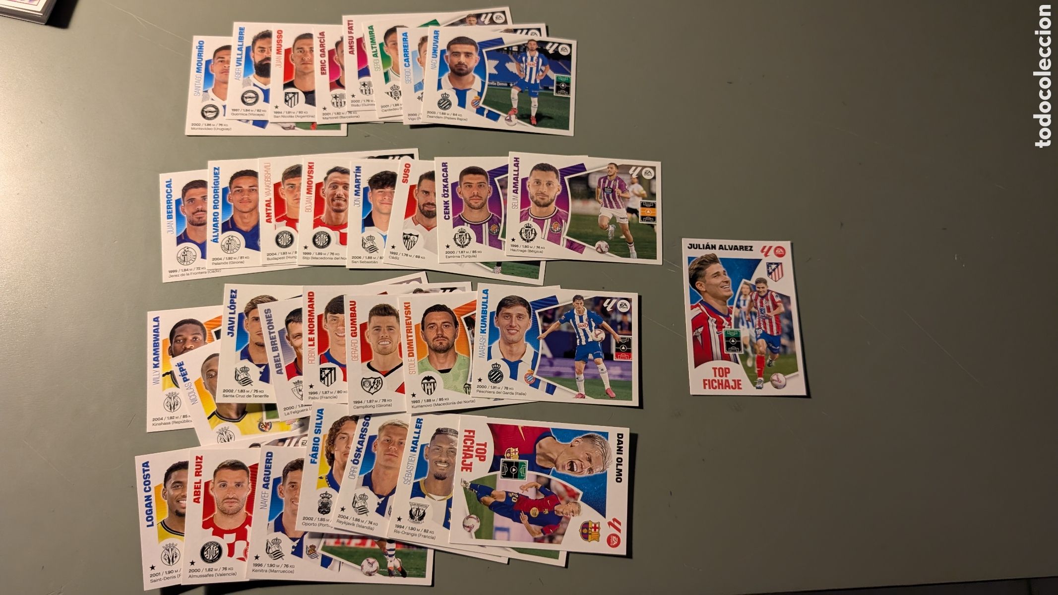 Cromos de F&uacute;tbol: LOTE 33 FICHAJES Y COLOCAS DIFERENTES LIGA ESTE 2024/25 24 25 NUNCA PEGADOS INCLUYE DIF&Iacute;CILES