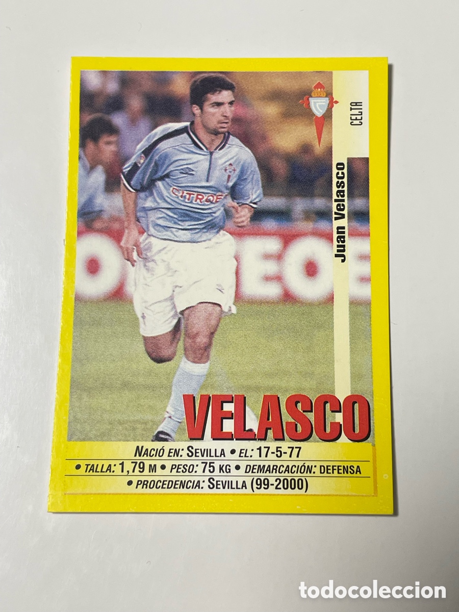 Cromos de F&uacute;tbol: Juan Velasco Celta de Vigo Panini 1999/2000 #80a