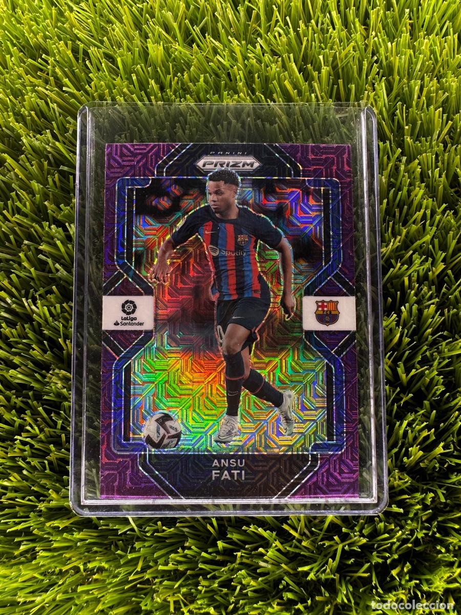 Cromos de F&uacute;tbol: N&ordm; 212 Ansu Fati Prizm Purple Mojo FC Barcelona Panini Chronicles La Liga 22 23