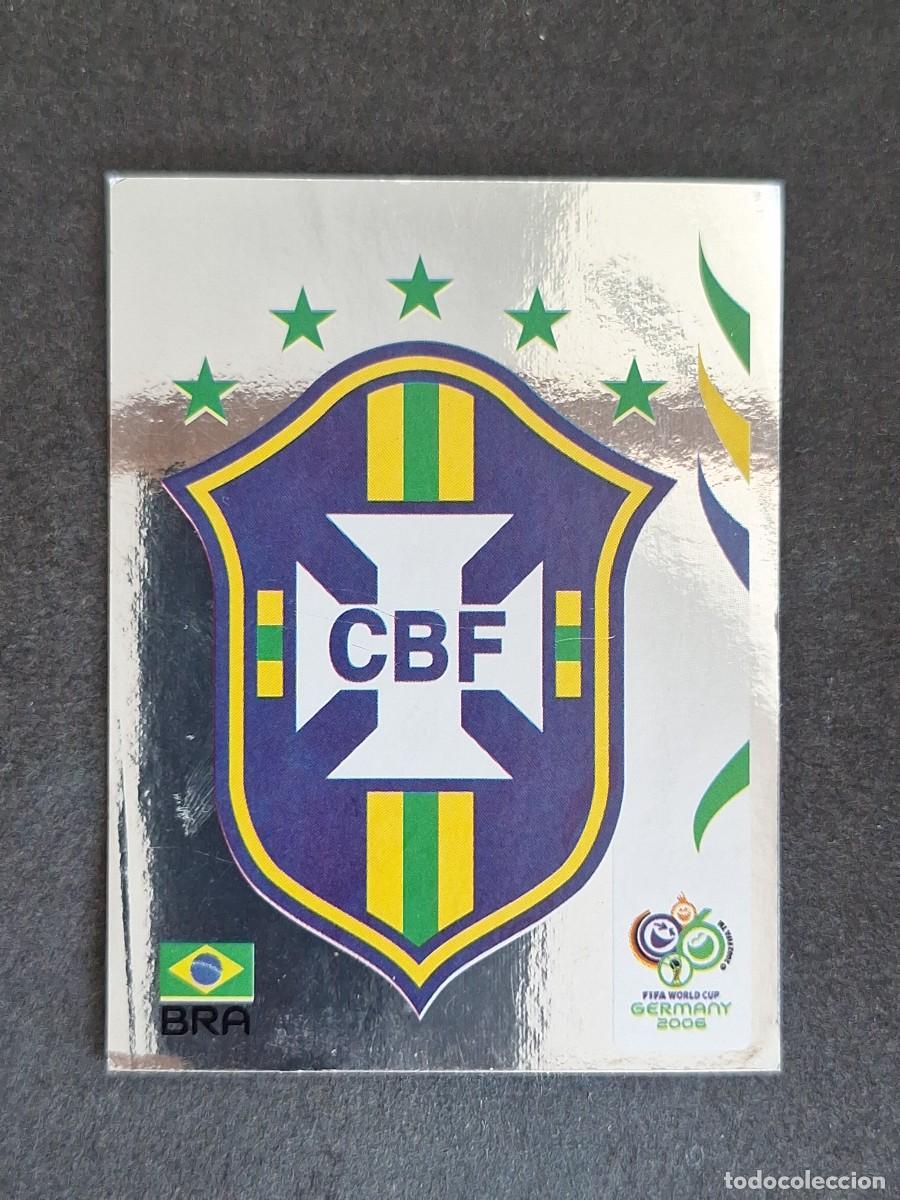 Cromos de F&uacute;tbol: L2 ESCUDO SELECCION BRASIL 379 PANINI MUNDIAL ALEMANIA 2006 NUNCA PEGADO SIN PEGAR