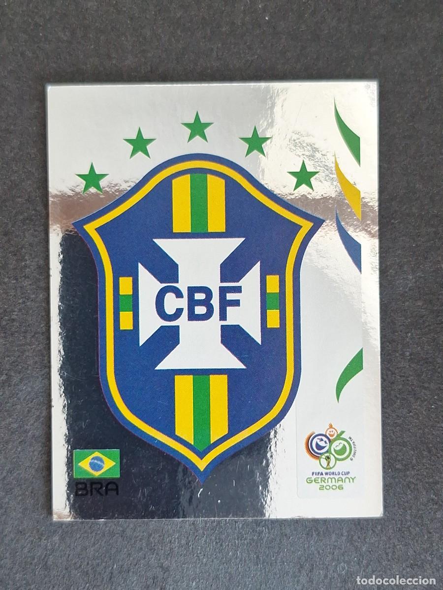 Cromos de F&uacute;tbol: L2 ESCUDO SELECCION BRASIL 379 PANINI MUNDIAL ALEMANIA 2006 NUNCA PEGADO SIN PEGAR