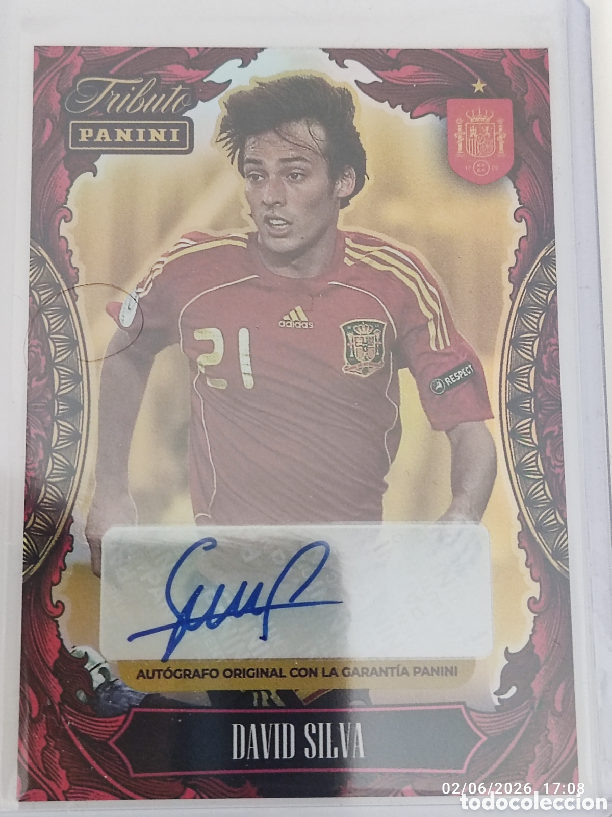 Cromos de F&uacute;tbol: Auto David Silva Panini Tributo Espa&ntilde;a Vamos campeones