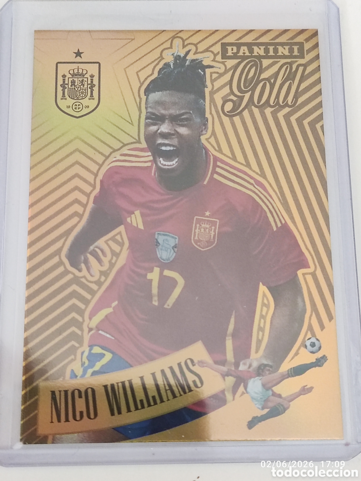 Cromos de F&uacute;tbol: Nico Williams Gold Panini Tributo Espa&ntilde;a Vamos campeones