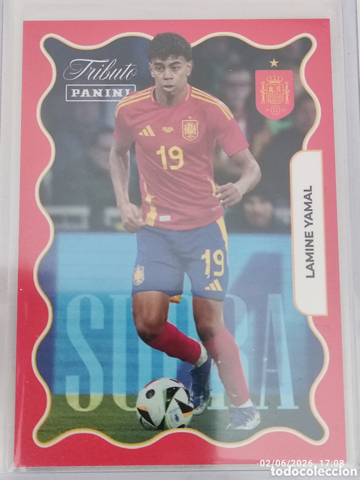 Cromos de F&uacute;tbol: Lamine Yamal Supra Panini Tributo Espa&ntilde;a Vamos campeones