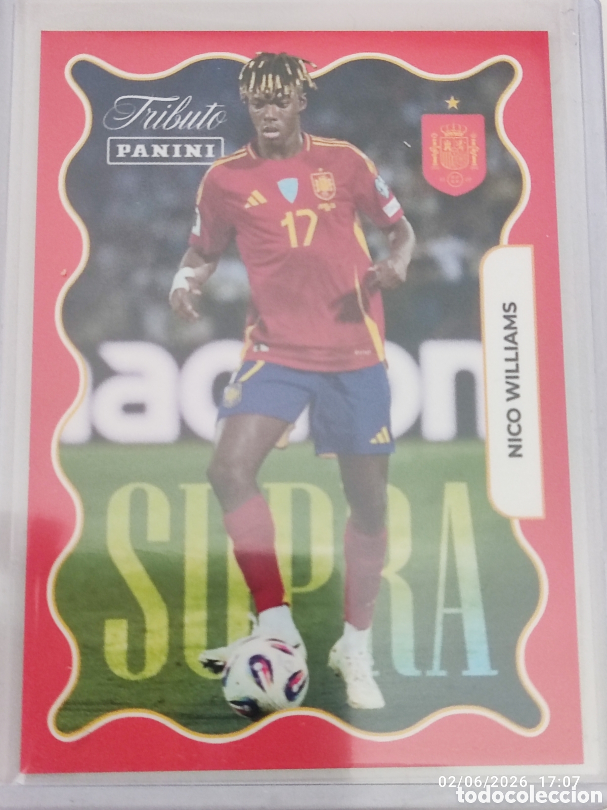 Cartes &agrave; collectionner de Football: Nico Williams Supra Panini Tributo Espa&ntilde;a Vamos campeones