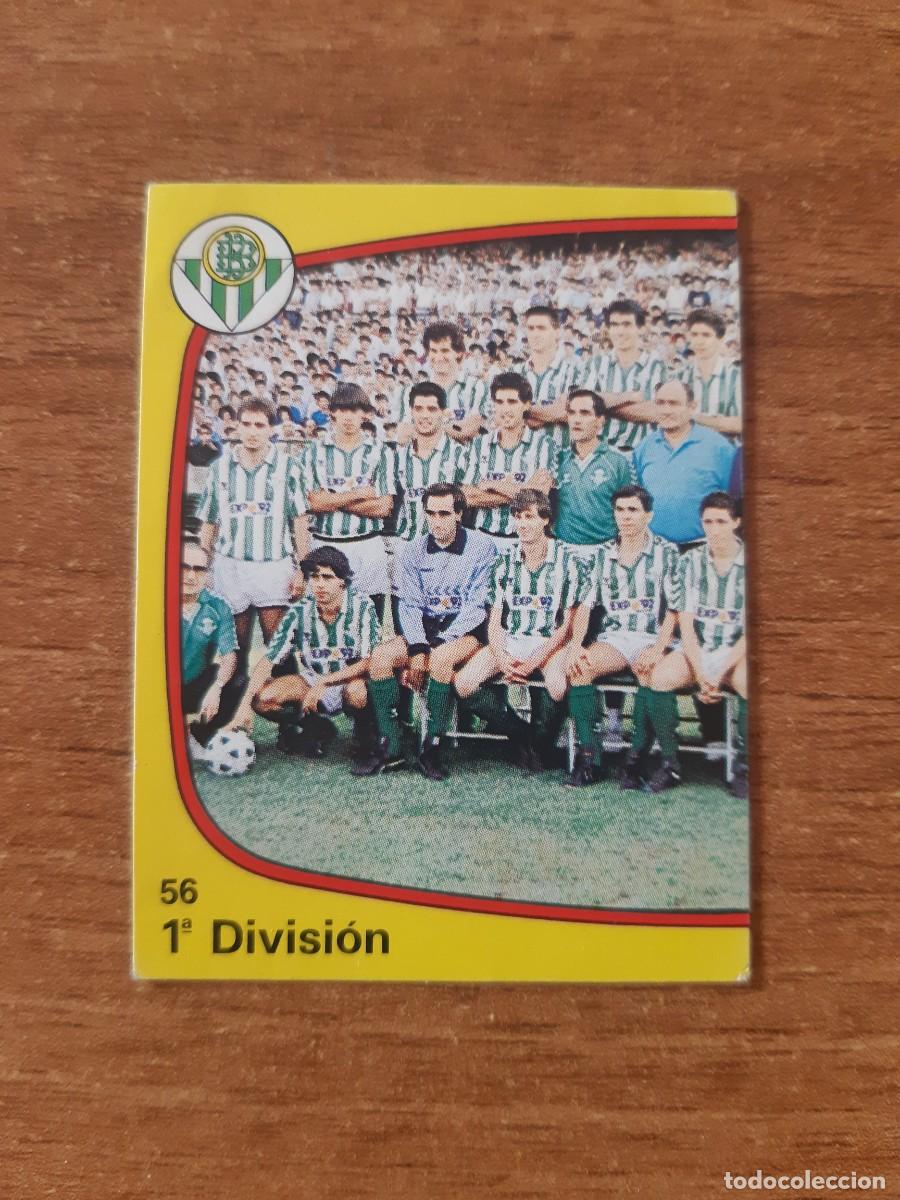 Cromos de F&uacute;tbol: N&deg;56 Alineaci&oacute;n Betis 1/2 Trasera Escudo Oviedo Liga 88-89 F&Uacute;TBOL 89 PANINI. Nunca pegado, sin pegar