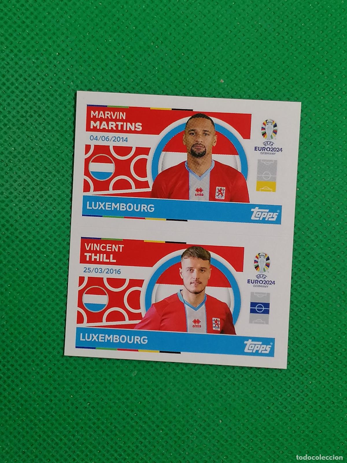 Cromos de F&uacute;tbol: LUX 8 9 LUX8 LUX9 MARTINS THILL LUXEMBURGO ⚽ TOPPS EURO 2024 24 GERMANY STICKERS ⚽