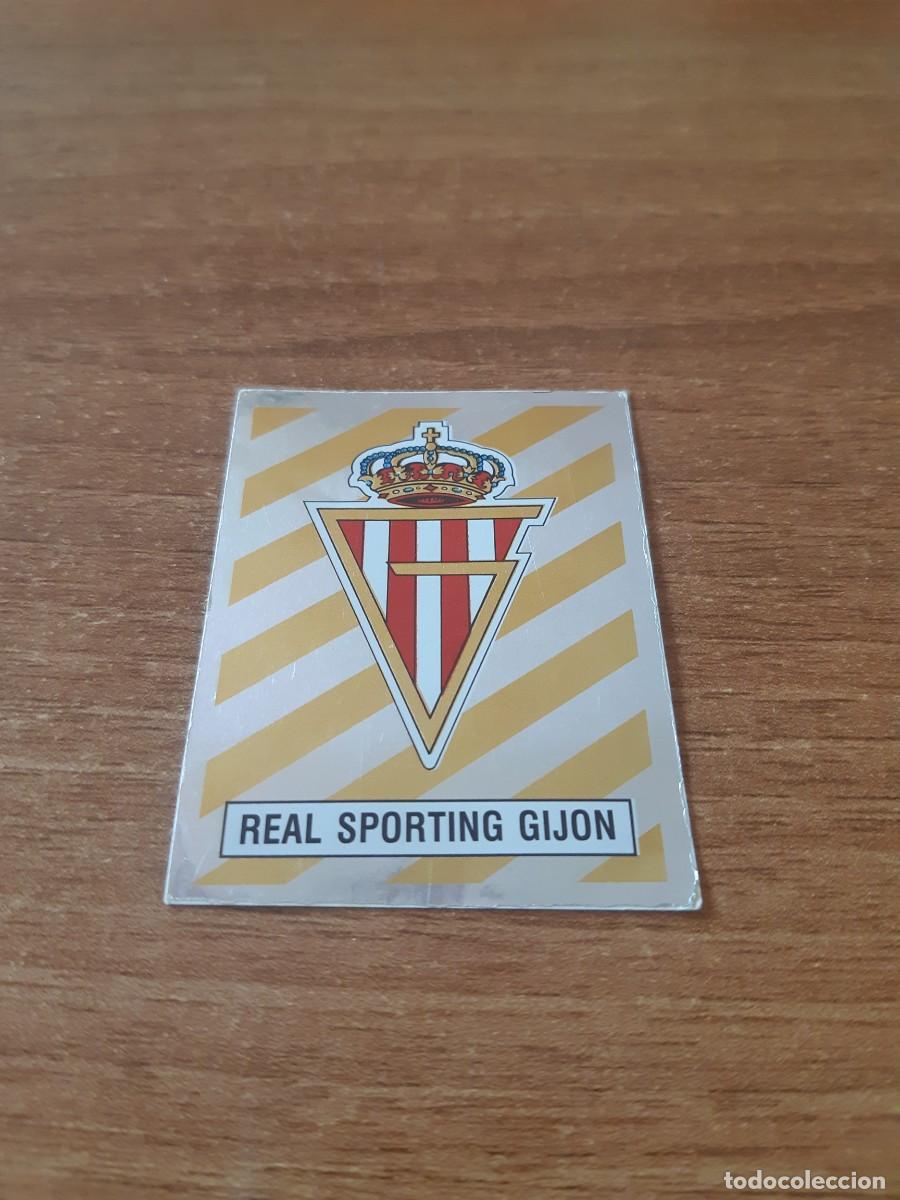 Cromos de F&uacute;tbol: N&deg;329 Escudo Sporting Gij&oacute;n Liga 87-88 F&Uacute;TBOL 88 PANINI. Nunca pegado, sin pegar