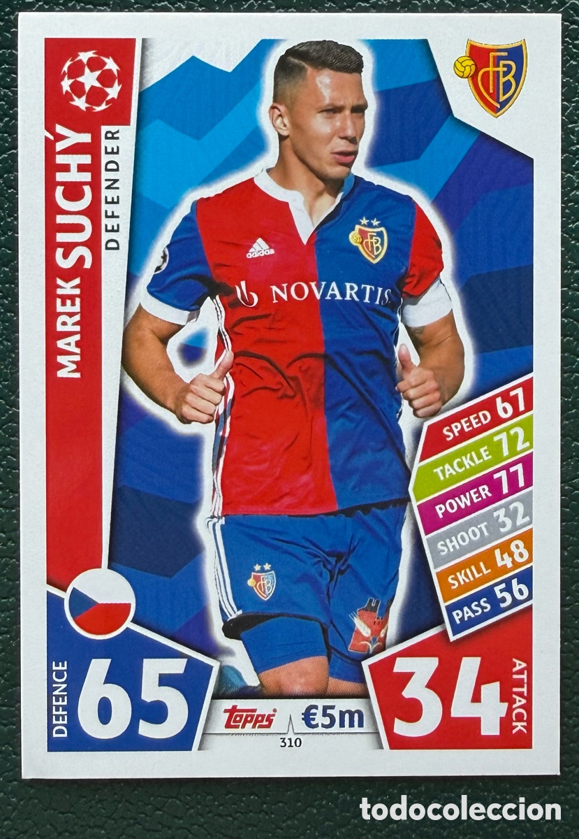 Cromos de Futebol: 310 MAREK SUCHY FC BASEL 1893 FICHAS ALBUM MATCH ATTAX CHAMPIONS TOPPS 2017 2018 17 18