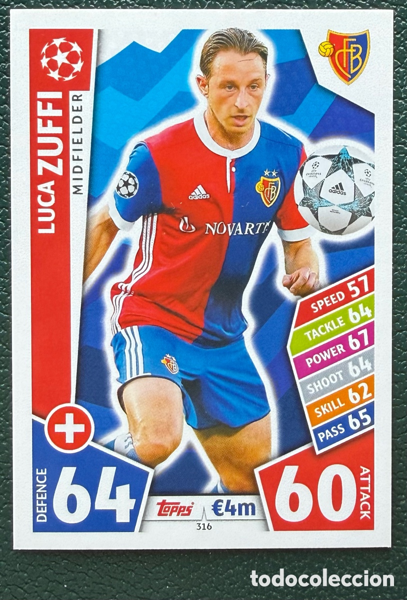 Cromos de Futebol: 316 LUCA ZUFFI FC BASEL 1893 FICHAS ALBUM MATCH ATTAX CHAMPIONS TOPPS 2017 2018 17 18