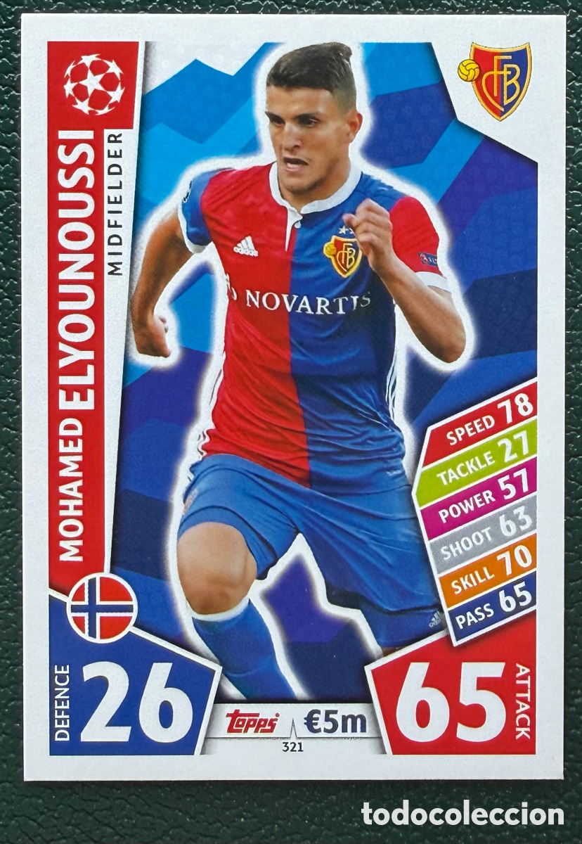 Cromos de F&uacute;tbol: 321 MOHAMED ELYOUNOUSSI FC BASEL 1893 FICHAS ALBUM MATCH ATTAX CHAMPIONS TOPPS 2017 2018 17 18