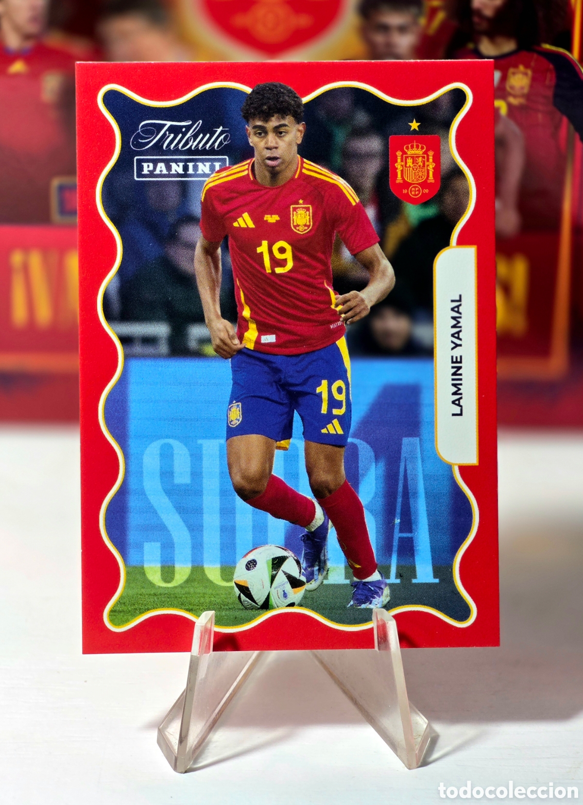 Cromos de F&uacute;tbol: Lamine Yamal Supra Tributo Panini Selecci&oacute;n Espa&ntilde;ola (2010-2026) Vamos Campeones