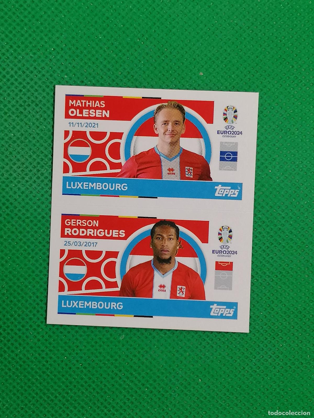 Cromos de F&uacute;tbol: LUX 12 13 LUX12 LUX13 OLESEN RODRIGUEZ LUXEMBURGO ⚽ TOPPS EURO 2024 24 GERMANY STICKERS ⚽